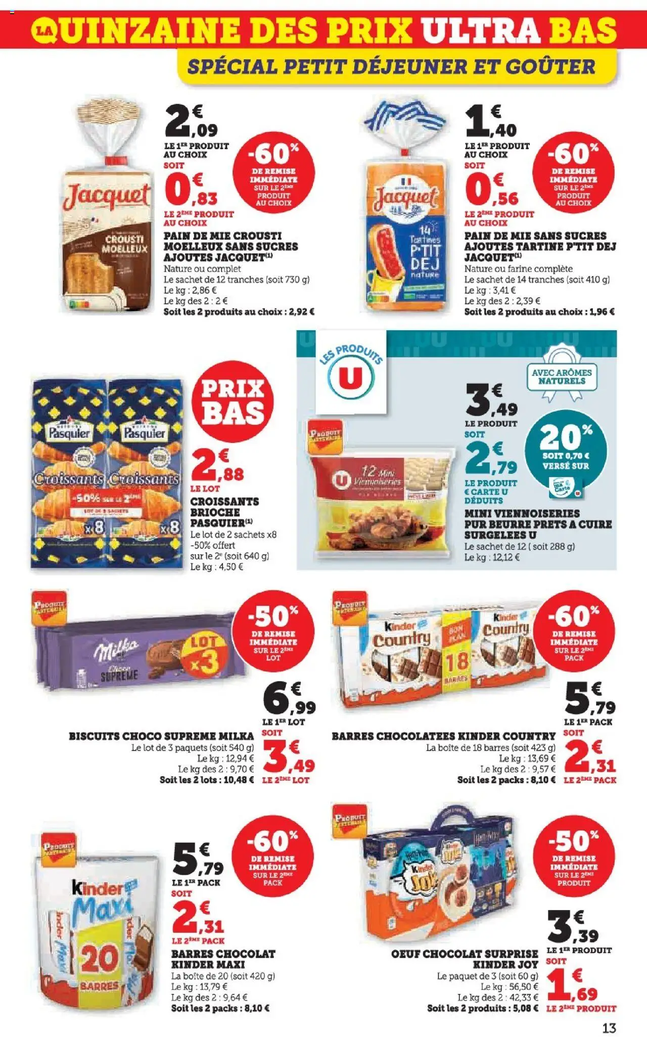  | Page: 13 | Produits: Kinder maxi, Viennoiseries, Pain, Kinder country