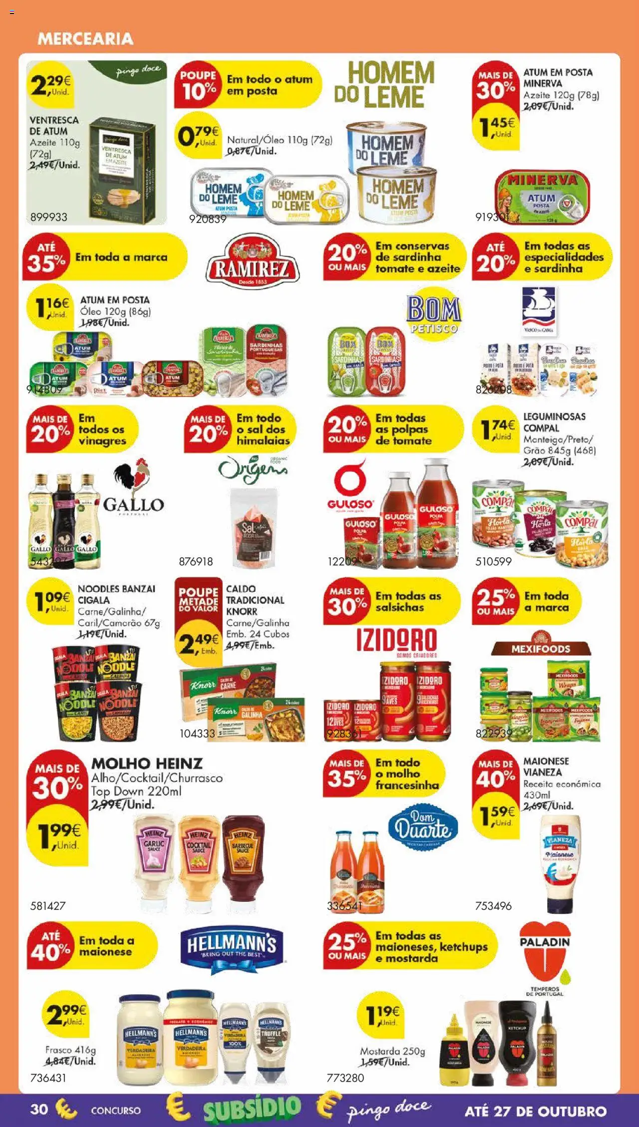 Pingo Doce folheto │ válido de 07.10.2025 | Página: 38 | Produtos: Atum, Óleo, Carne, Tomate