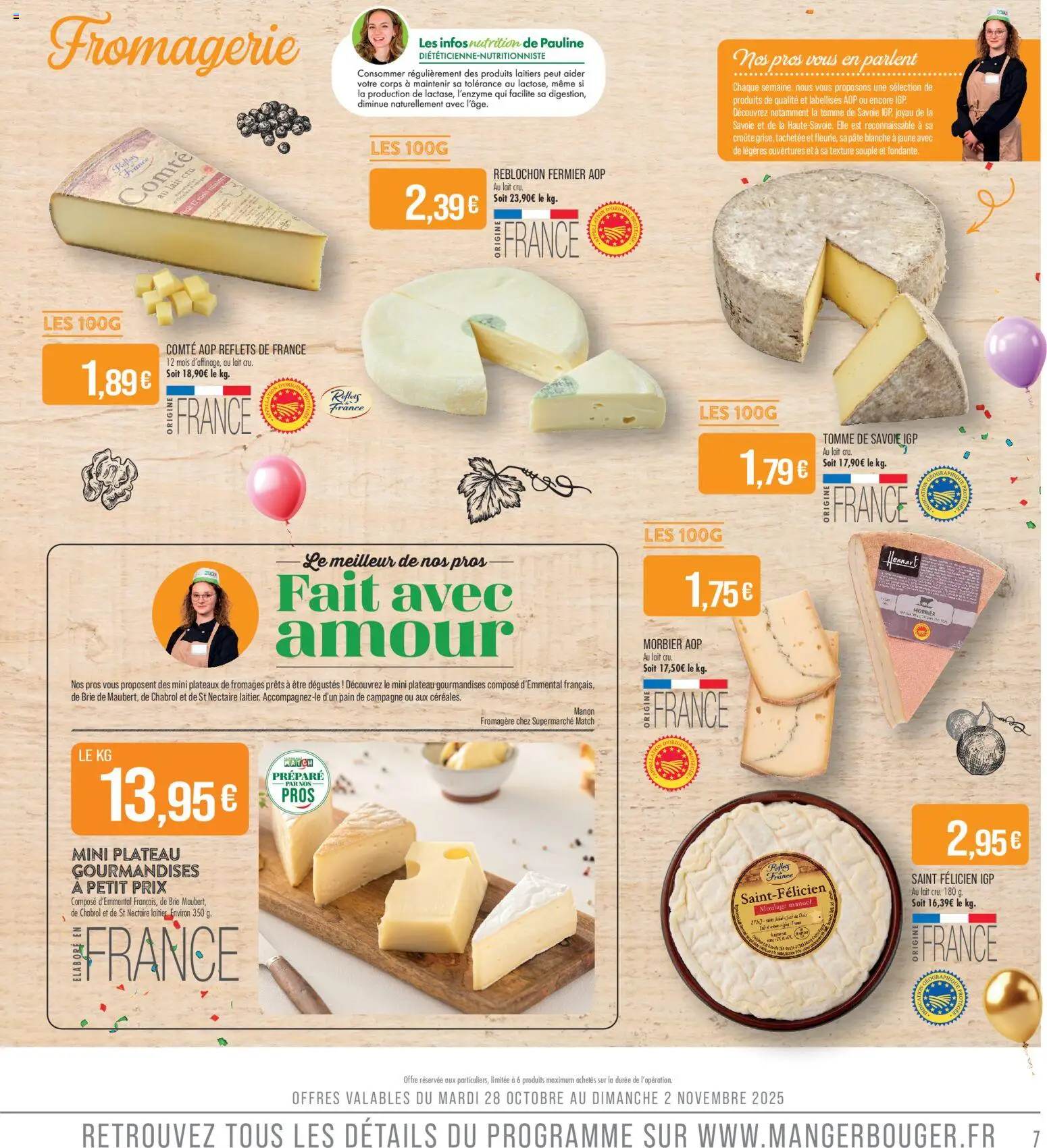 {H1} | Page: 7 | Produits: Reblochon, Plateau, Lait, Brie