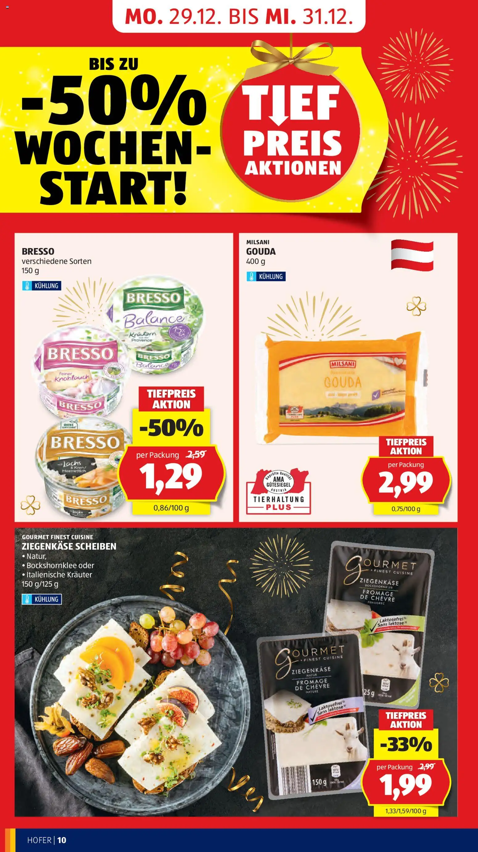Hofer AT akciós ujság - amely érvényes a következő dátumtól: 27.12.2025 | Oldal: 12 | Termékek: Gouda