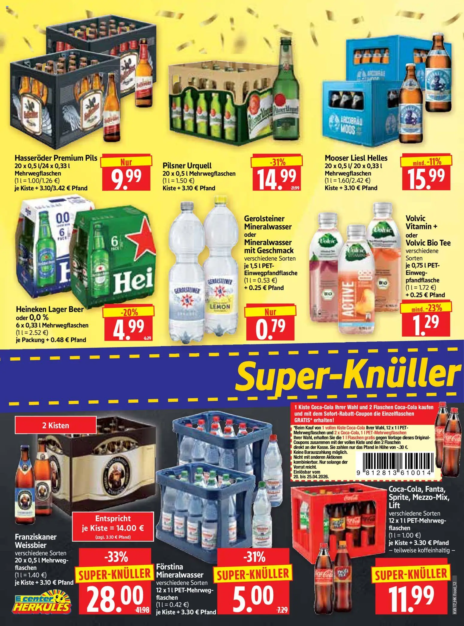 HERKULES Prospekt 	 – gültig ab 20.04.2026 | Seite: 12 | Produkte: Pils, Mineralwasser, Volvic, Gerolsteiner