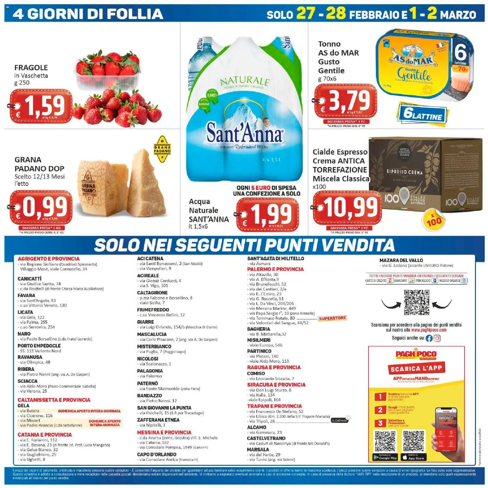 Volantino Paghi Poco del 20.02.2026 | Pagina: 20 | Prodotti: Crema, Scaffale, Acqua minerale, Presa