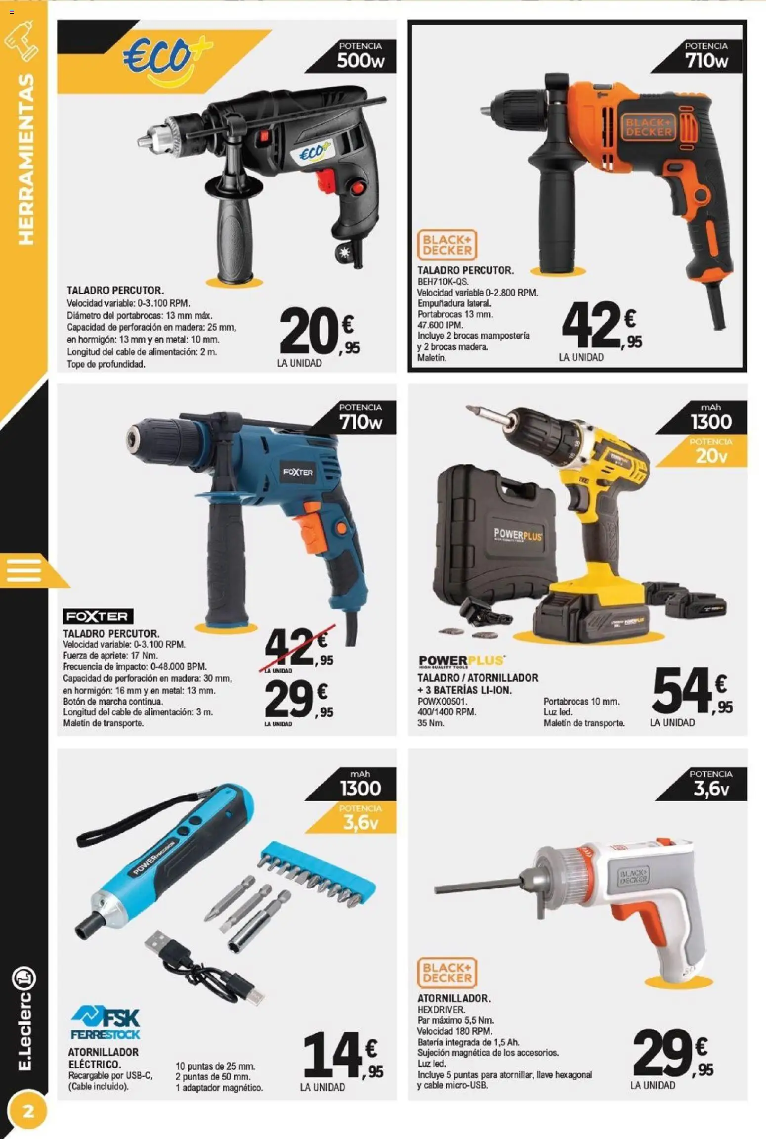 E.Leclerc folleto │ válido desde el 21.01.2026 | Página: 2 | Productos: Cable, Adaptador, Batería