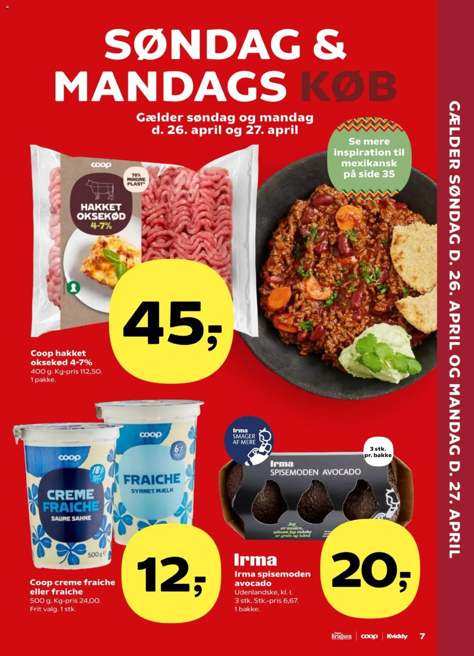 Kvickly tilbudsavis – gyldig fra 24.04.2026 | Side: 7 | Produkter: Mælk, Creme, Maske, Oksekød