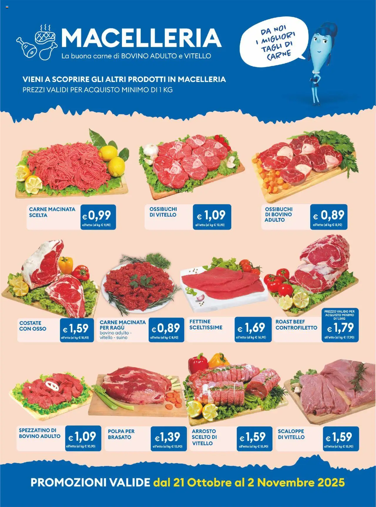 Volantino MD Discount del 21.10.2025 | Pagina: 16 | Prodotti: Bovino, Arrosto, Ragú, Vitello