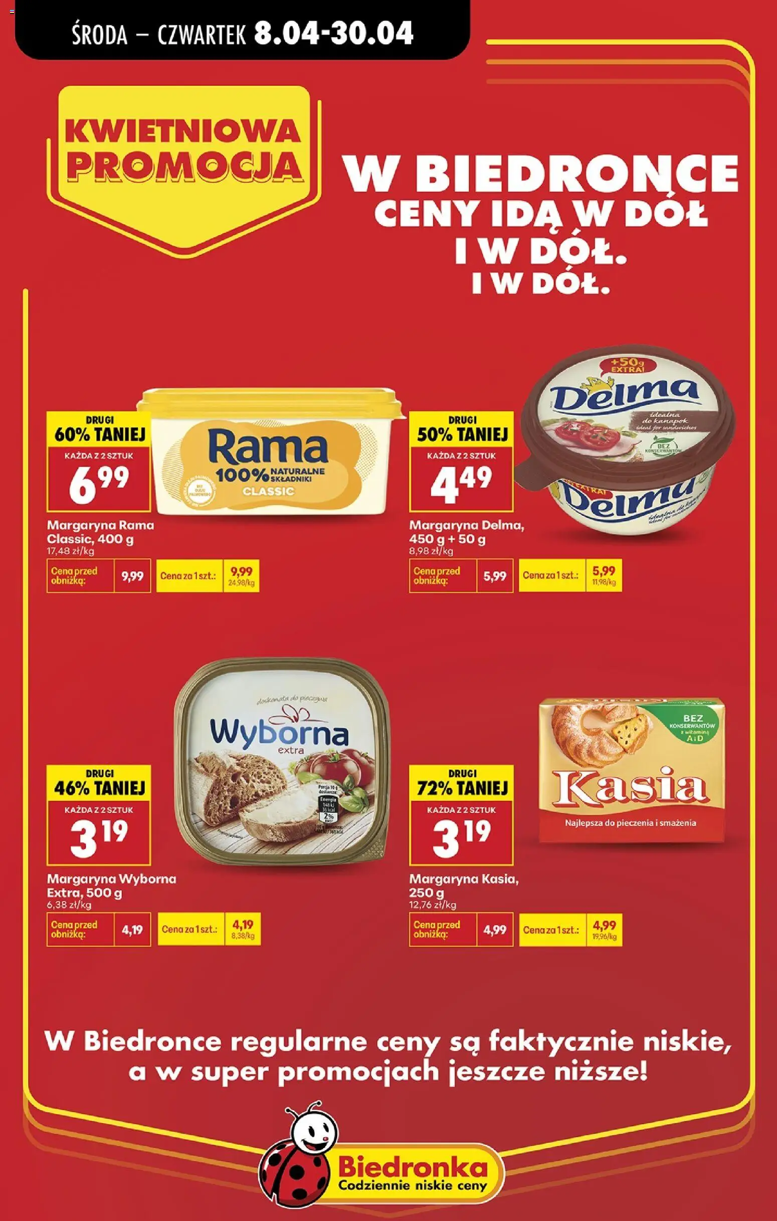 Biedronka gazetka - Kwietniowa promocja od 08.04.2026 | Strona: 5 | Produkty: Margaryna kasia, Margaryna