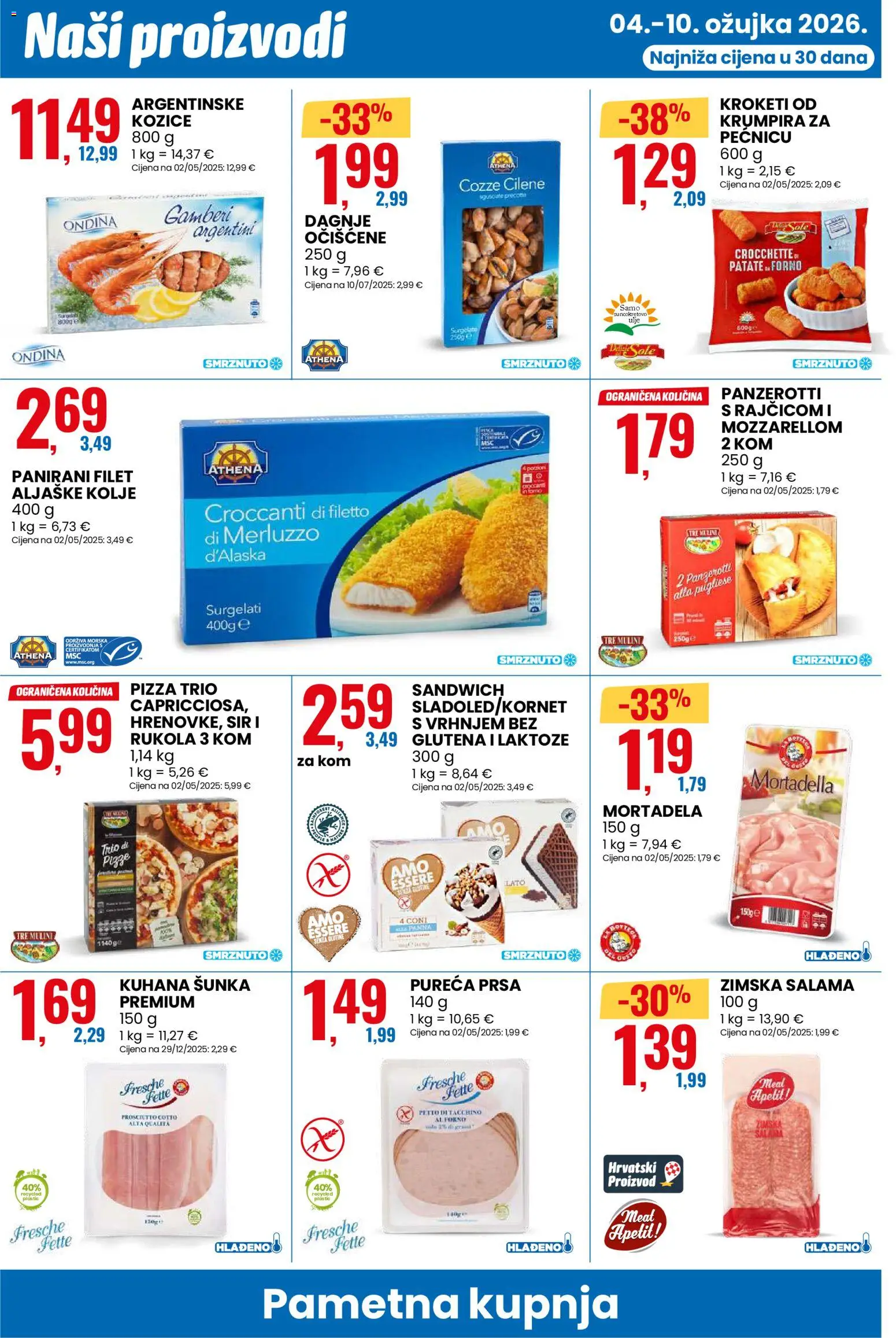 Eurospin katalog | vrijedi od 04.03.2026 | Stranica: 2 | Proizvodi: Gamberi, Salama, Sladoled, Dagnje