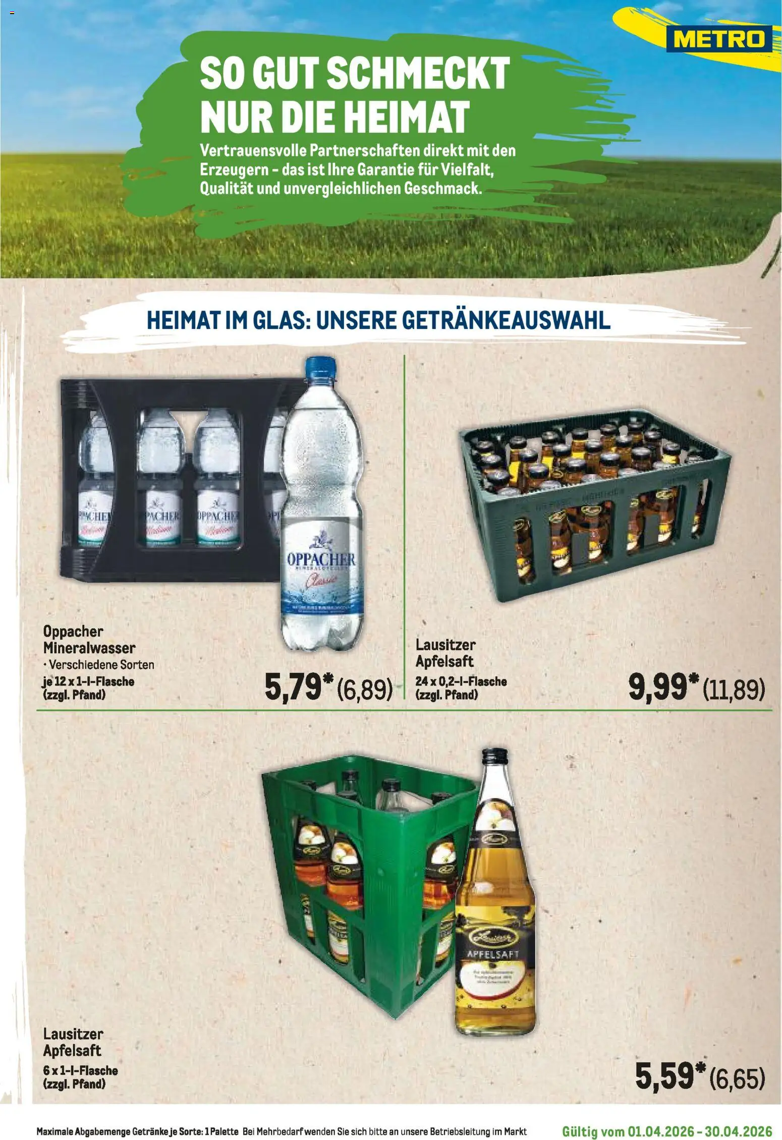 Metro Regionaler Flyer – gültig ab 01.04.2026 | Seite: 121 | Produkte: Apfelsaft, Mineralwasser