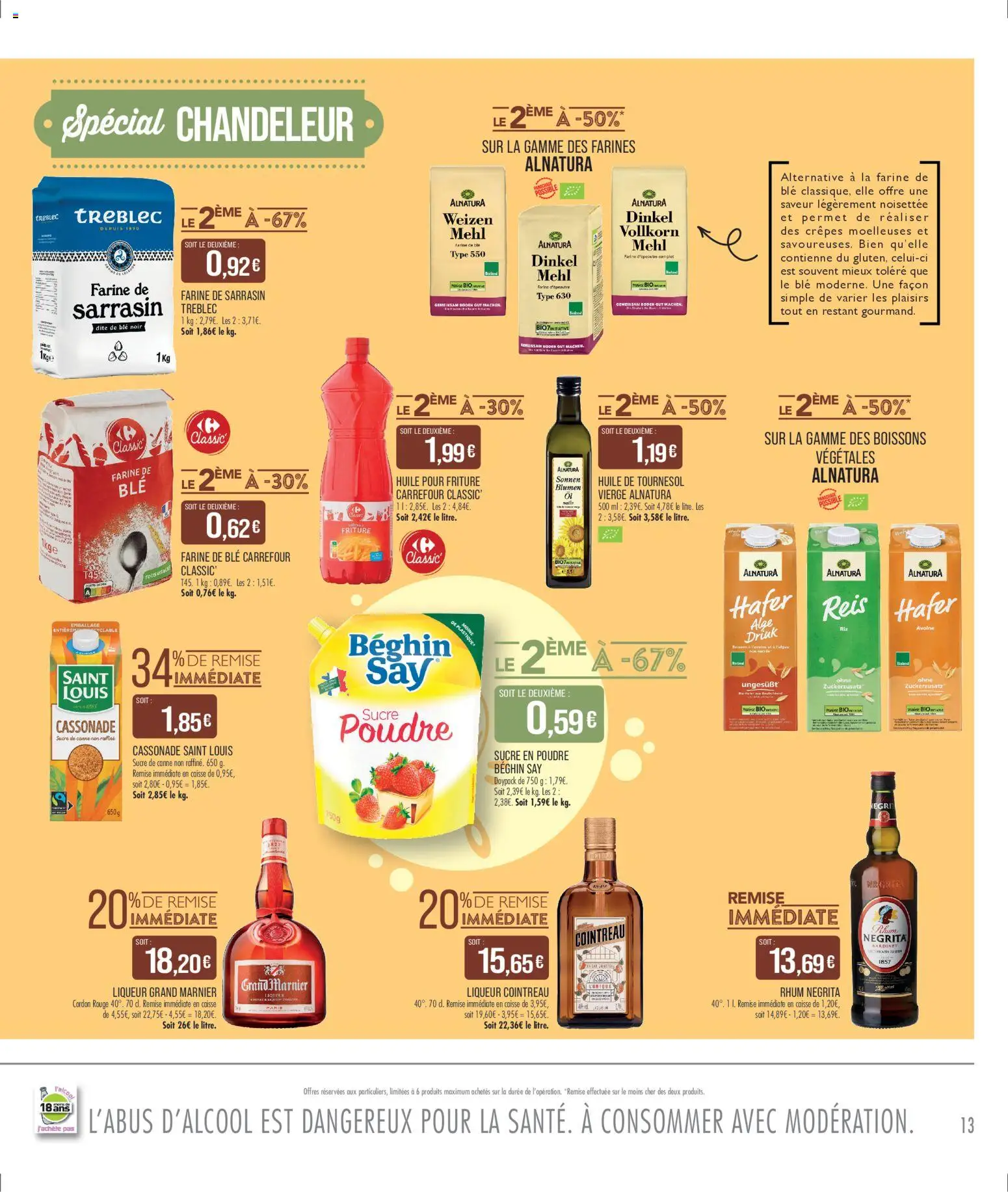 {H1} | Page: 13 | Produits: Sucre en poudre, Rhum, Huile de tournesol, Huile