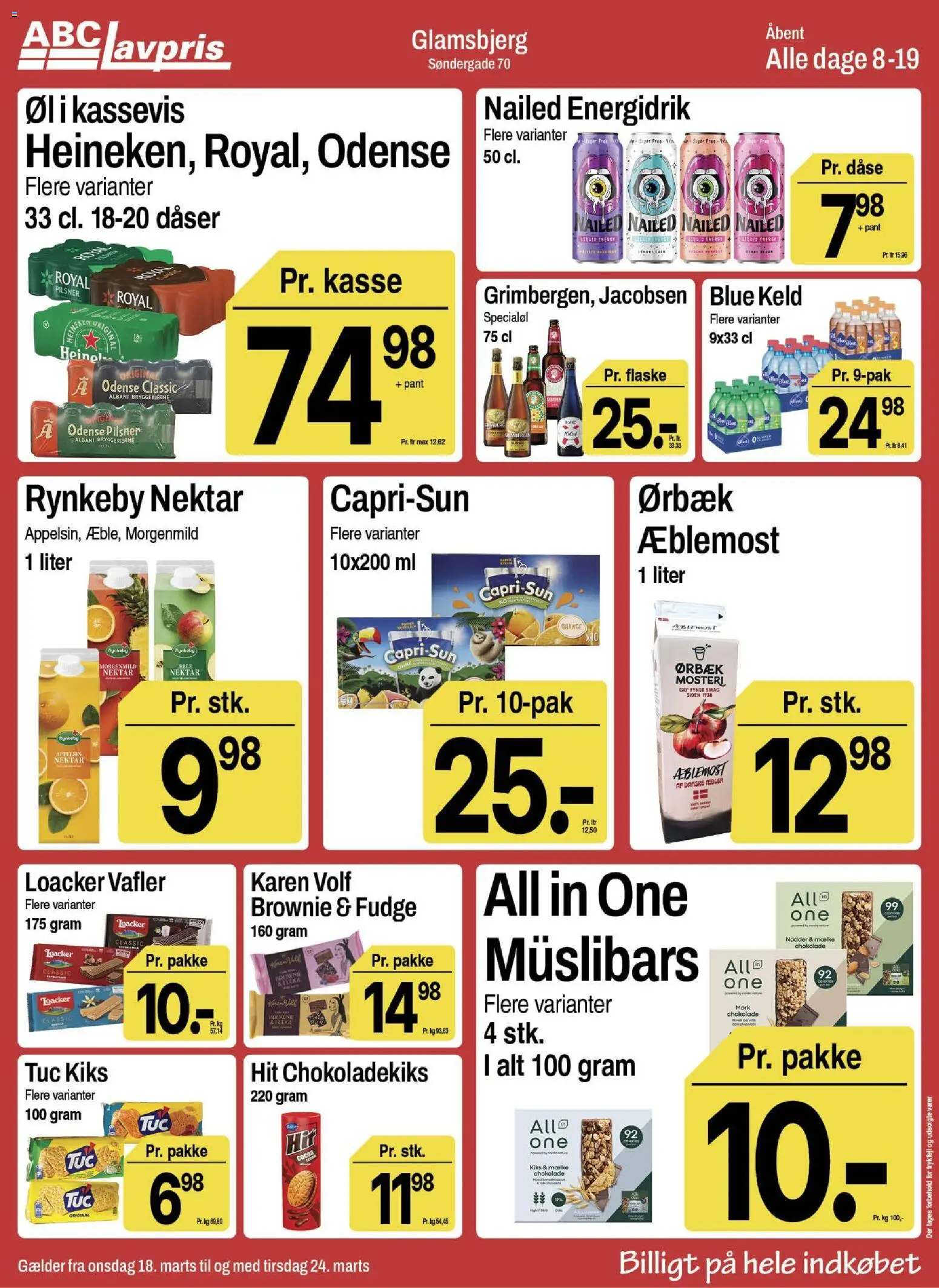 Abc Lavpris tilbudsavis – gyldig fra 18.03.2026 | Side: 9 | Produkter: Chokolade, Øl, Vafler, Chokoladekiks