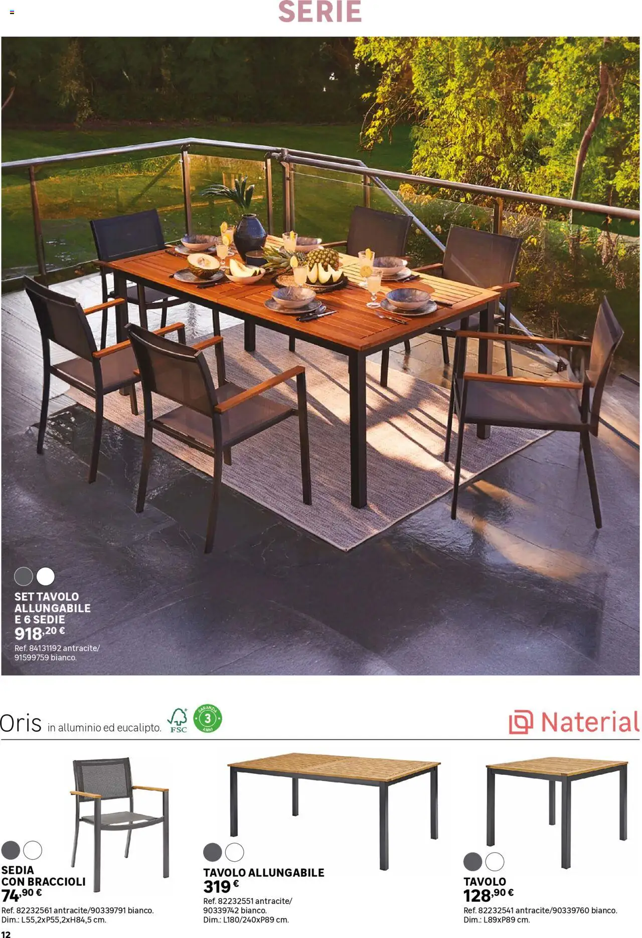 Volantino Leroy Merlin del 02.06.2025 | Pagina: 12 | Prodotti: Braccioli, Alluminio, Tavolo, Sedia