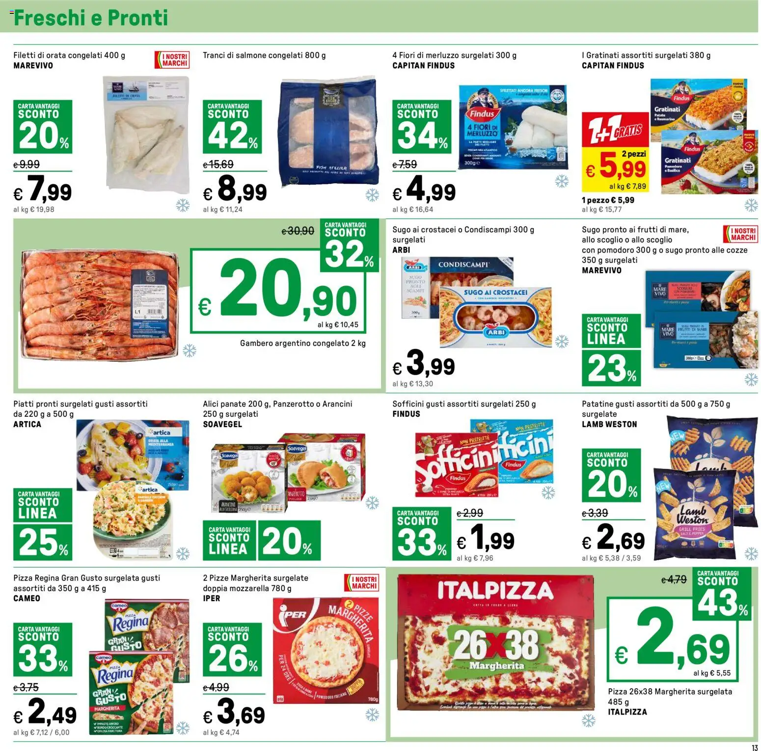 Volantino Iper del 16.01.2026 | Pagina: 13 | Prodotti: Merluzzo, Patatine, Patate, Alici