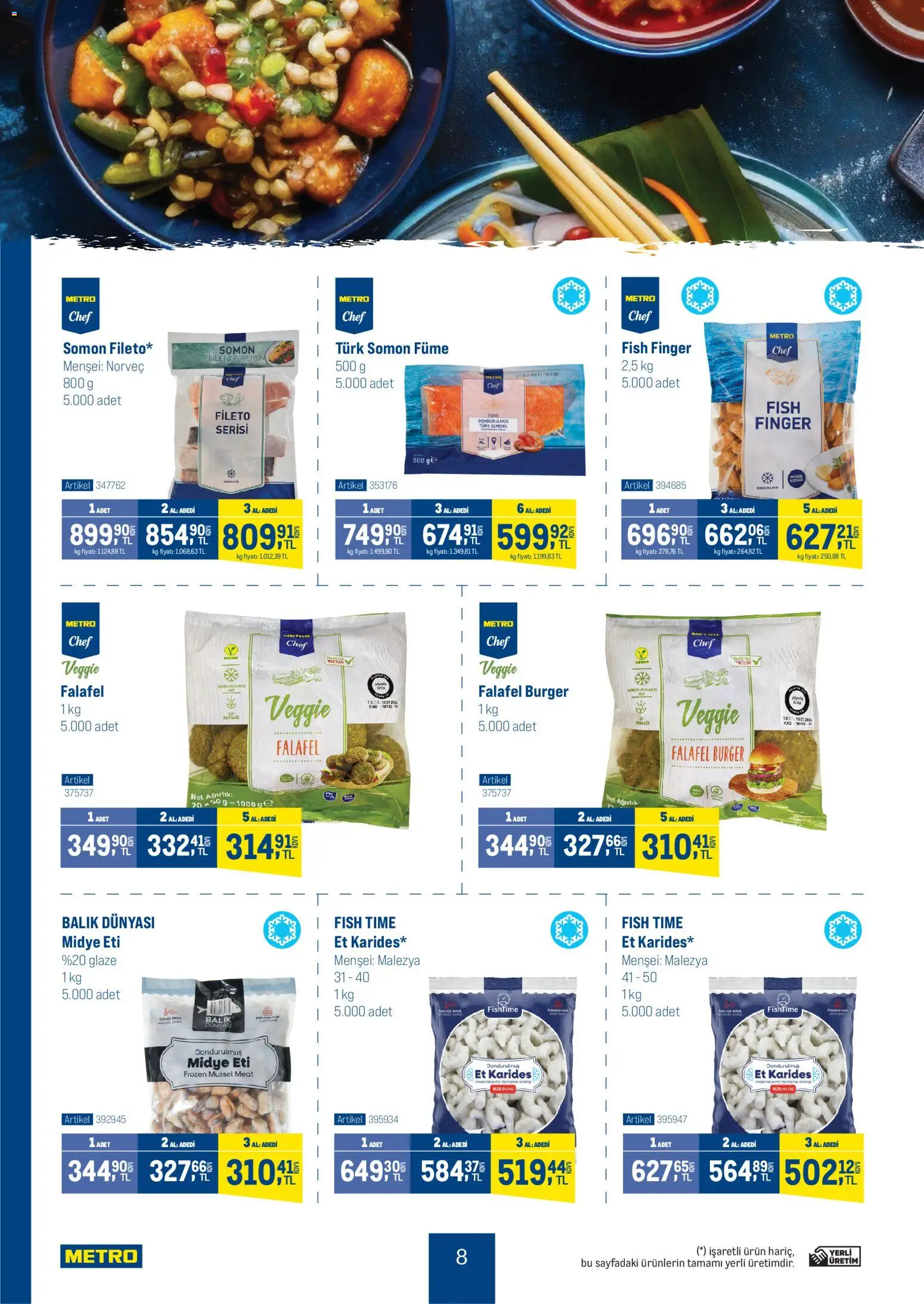 Metro - Dünya Mutfakları - 17.12.2025 tarihinden itibaren geçerlidir | Sayfa: 8 | Ürünler: Midye, Balık, Somon, Ağırlık
