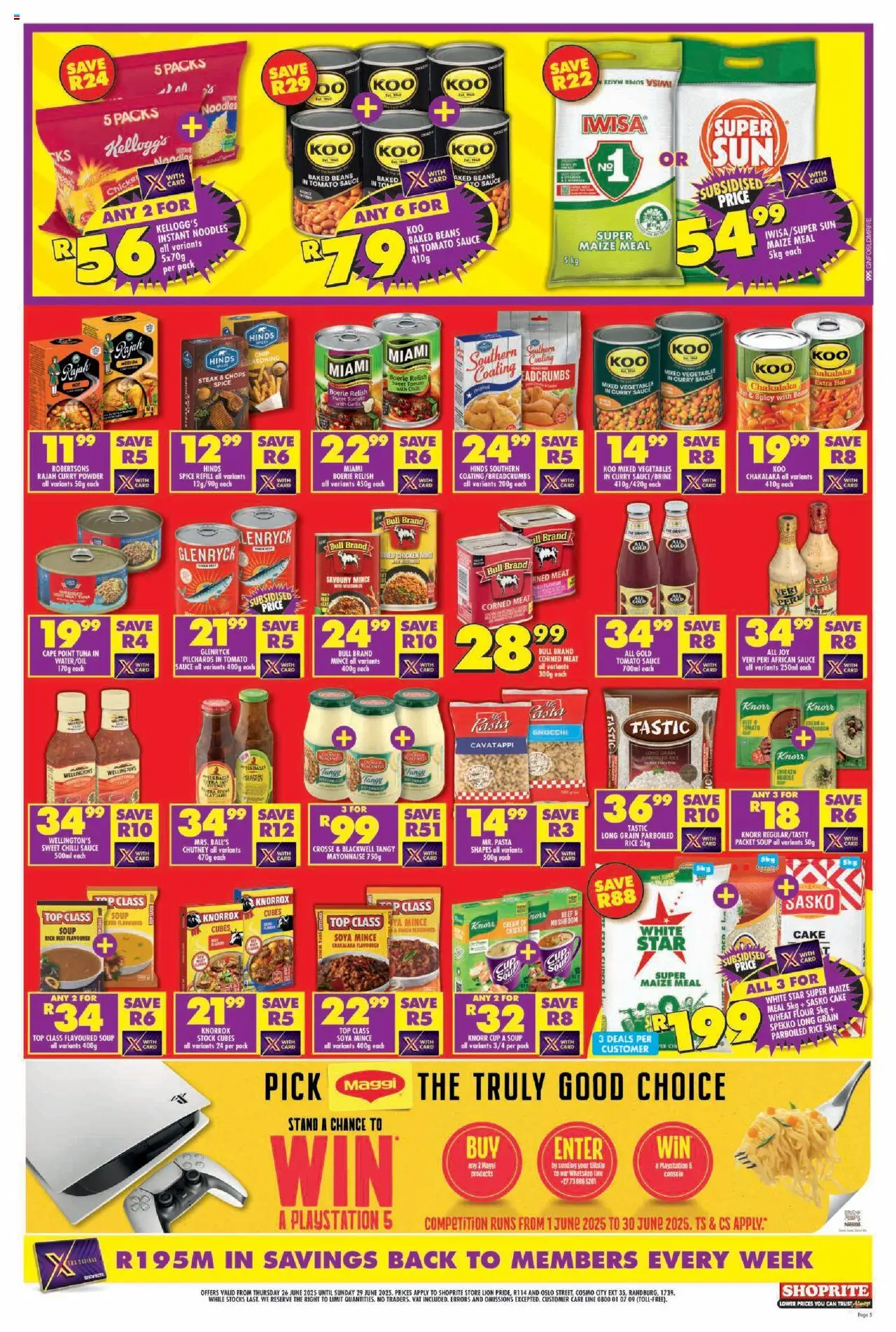 Shoprite Gauteng - Xtra Savings Grand Opening Lion Pride │ valid from 26.06.2025 | Page: 5 | Products: Pilchards, Powder, Vegetables, Mayonnaise