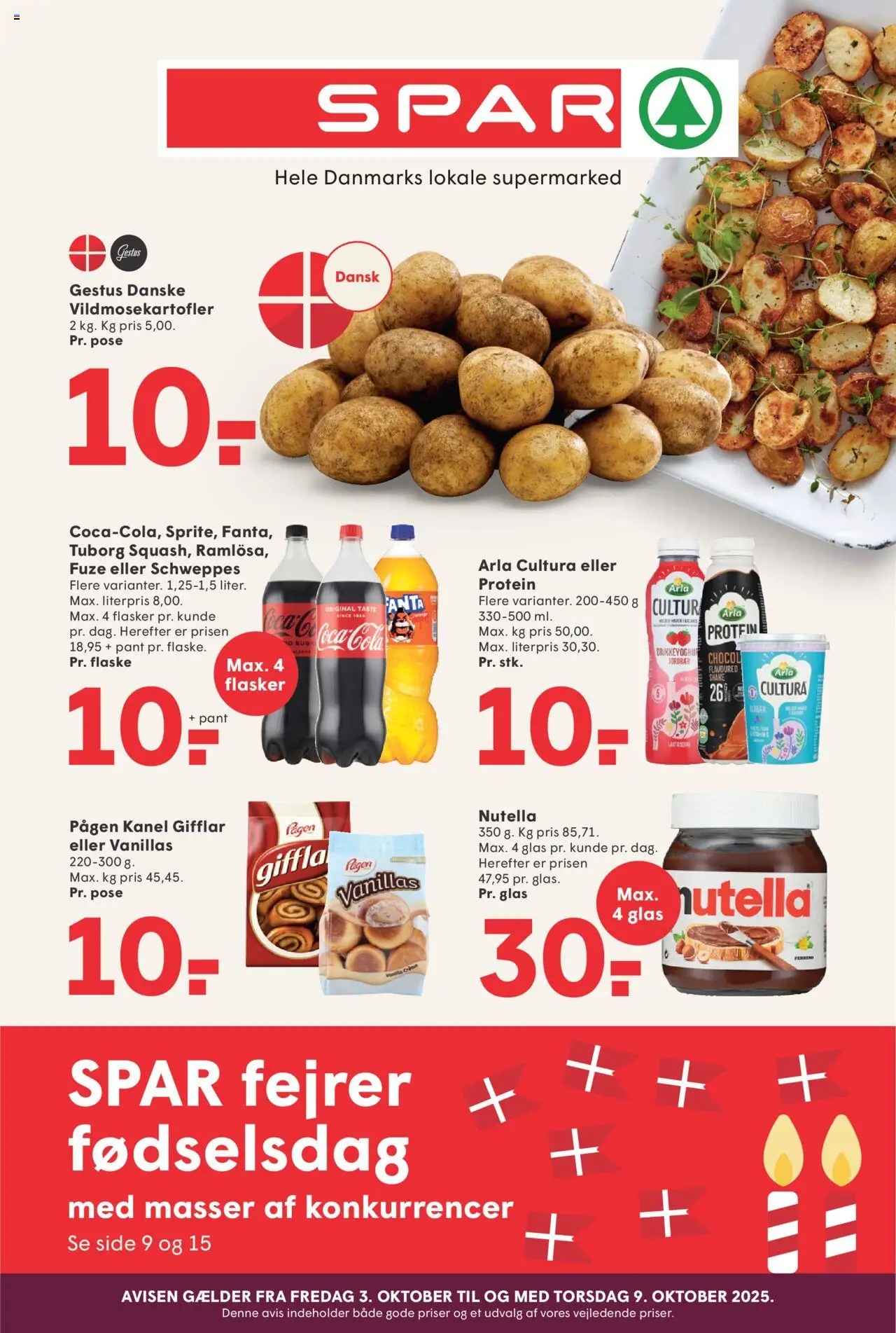 Spar tilbudsavis – gyldig fra 03.10.2025 | Side: 1 | Produkter: Kanel, Jordbær, Fanta, Nutella