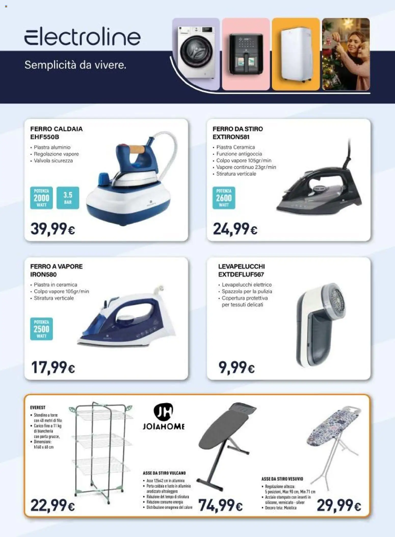 Volantino Unieuro del 06.12.2025 | Pagina: 17 | Prodotti: Spazzola, Levapelucchi, Alluminio, Ferro da stiro