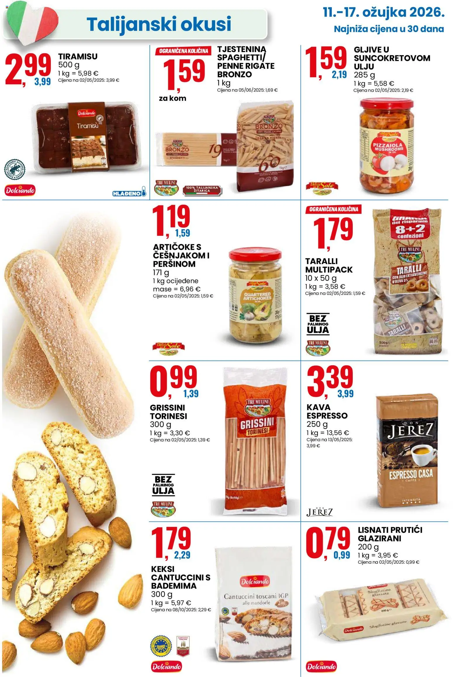 Eurospin katalog | vrijedi od 11.03.2026 | Stranica: 6 | Proizvodi: Keksi, Kava, Tjestenina