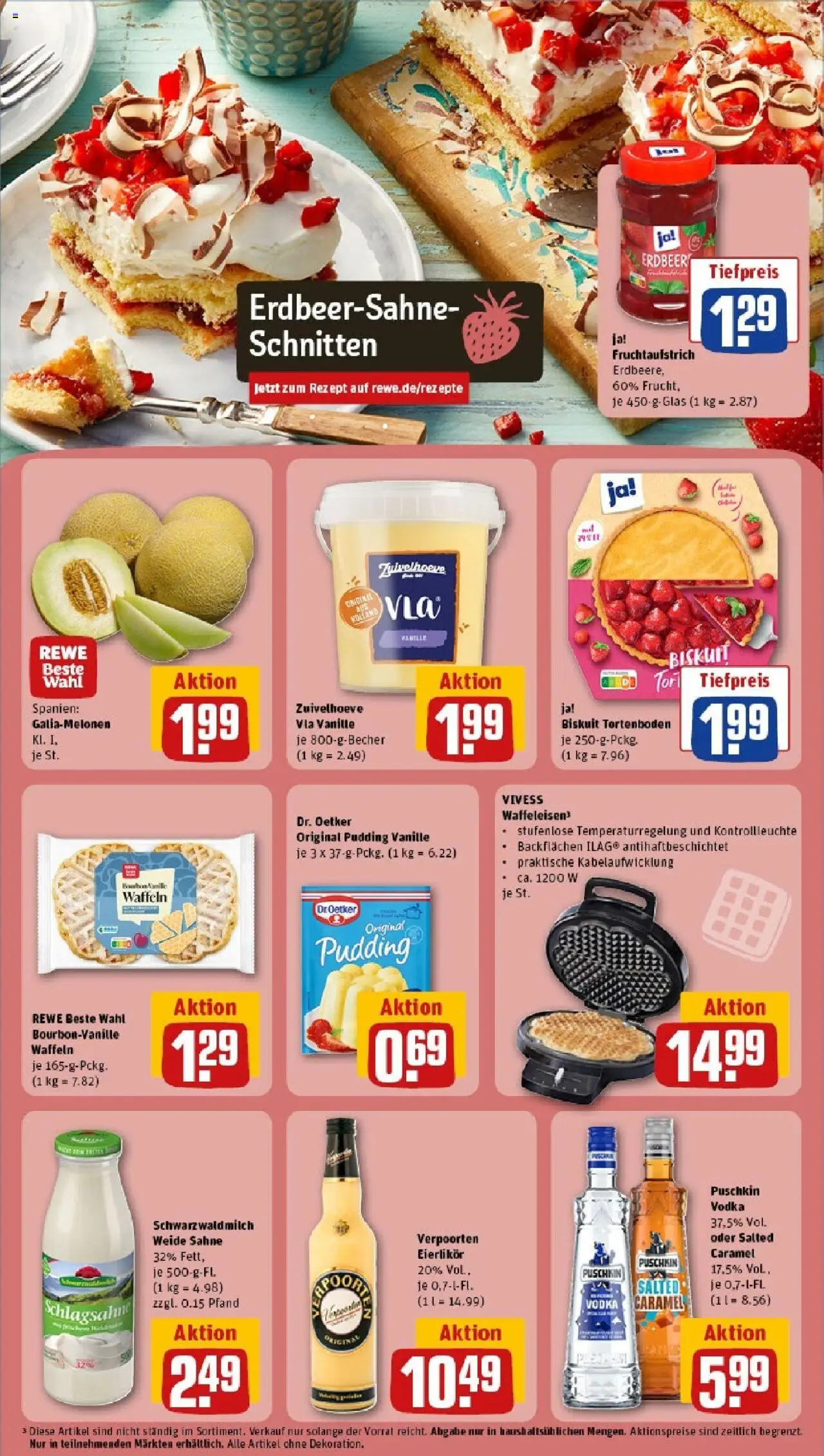 Rewe prospekt Lüdinghausen	 - gültig ab dem 15.06.2025 | Seite: 17 | Produkte: Schlagsahne, Milch, Pudding, Waffeln