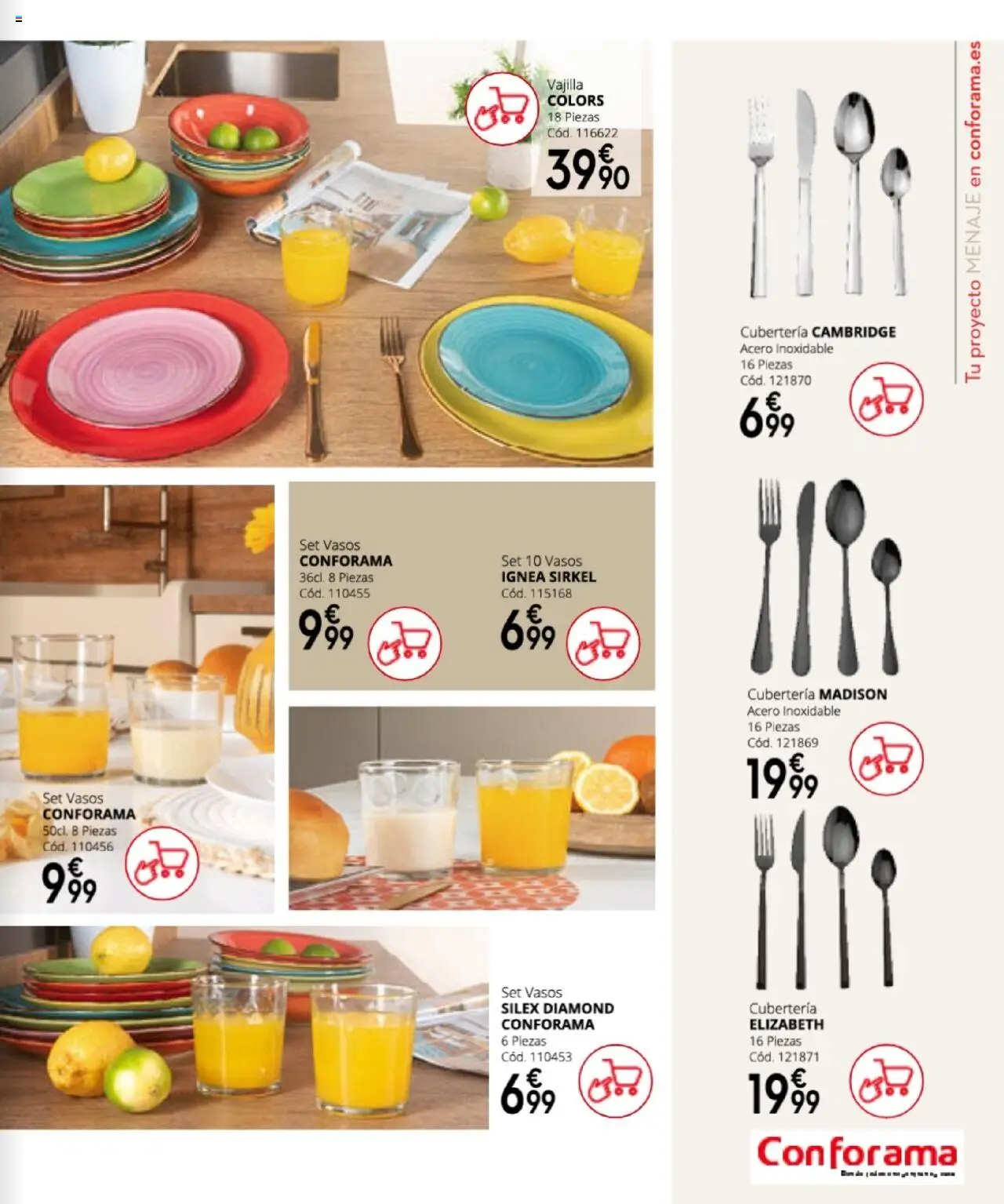Conforama - Folleto │ válido desde el 27.03.2025 | Página: 119 | Productos: Vasos, Βρεφικό κρεβάτι, Cubertería