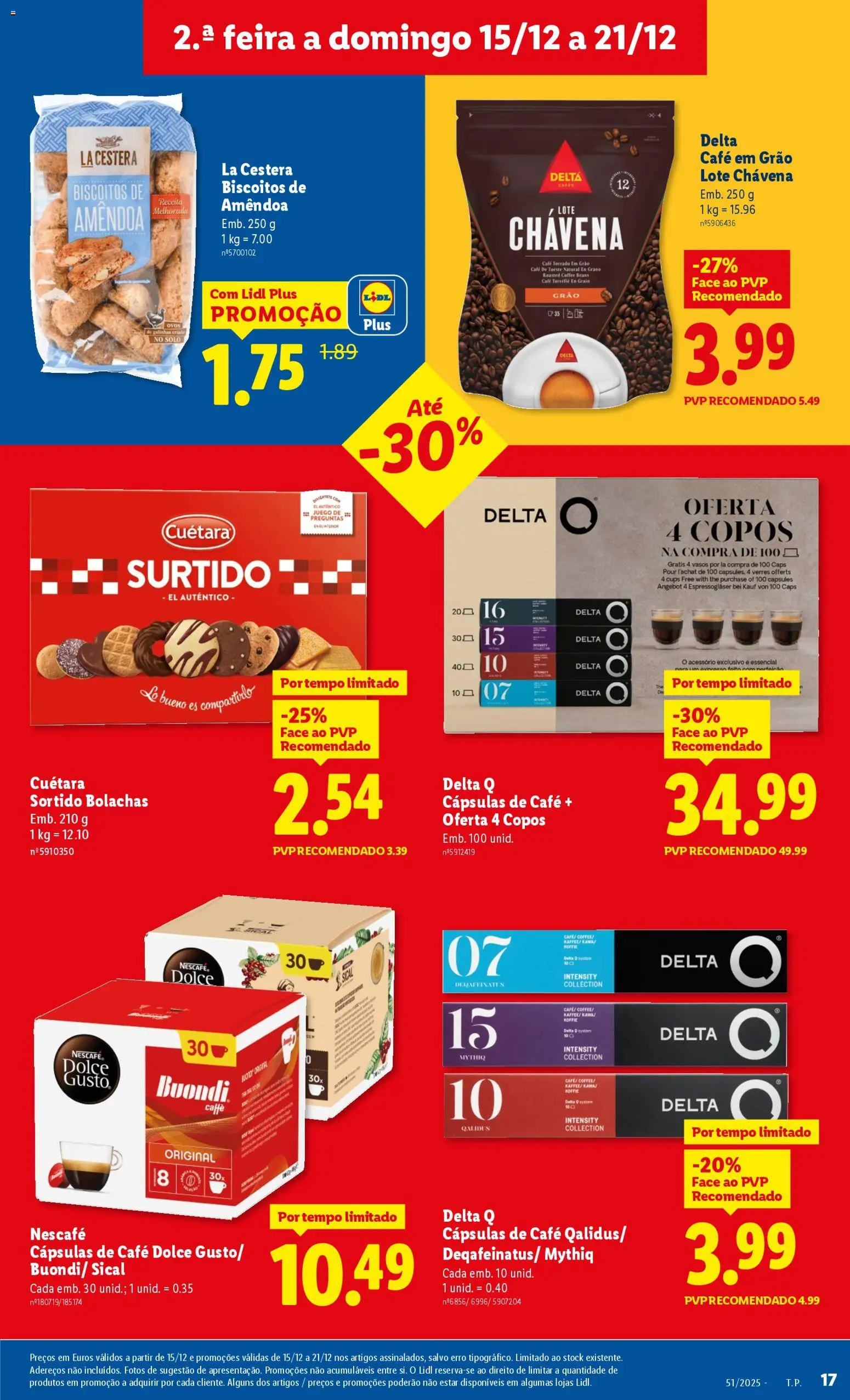 Lidl folheto │ válido de 15.12.2025 | Página: 17 | Produtos: Delta q, Bolachas, Ovos, Café