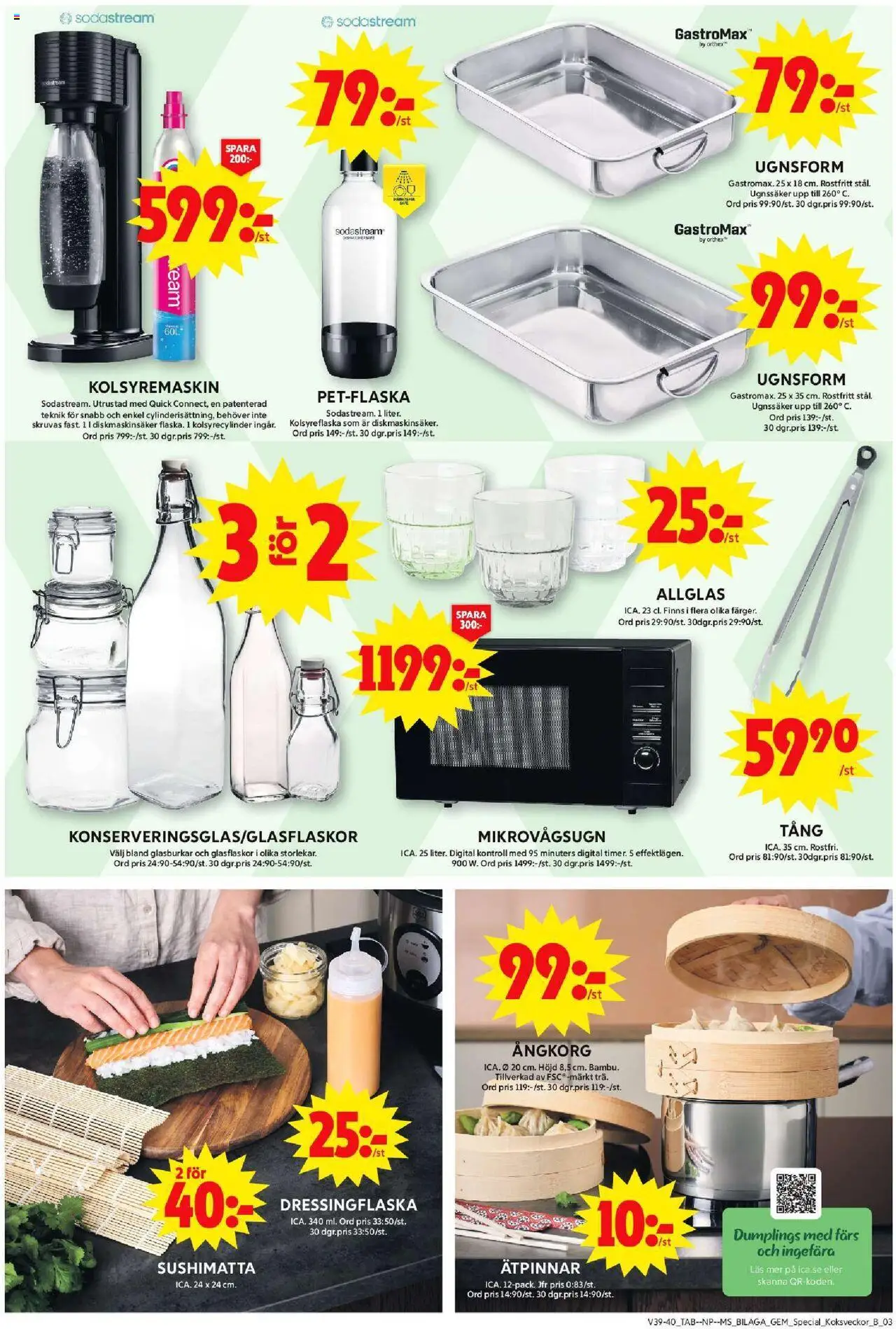 ICA Maxi reklamblad aktuell från 22.09.2025 | Sida: 23 | Produkter: Sodastream, Glass, Kolsyremaskin, Mikrovågsugn