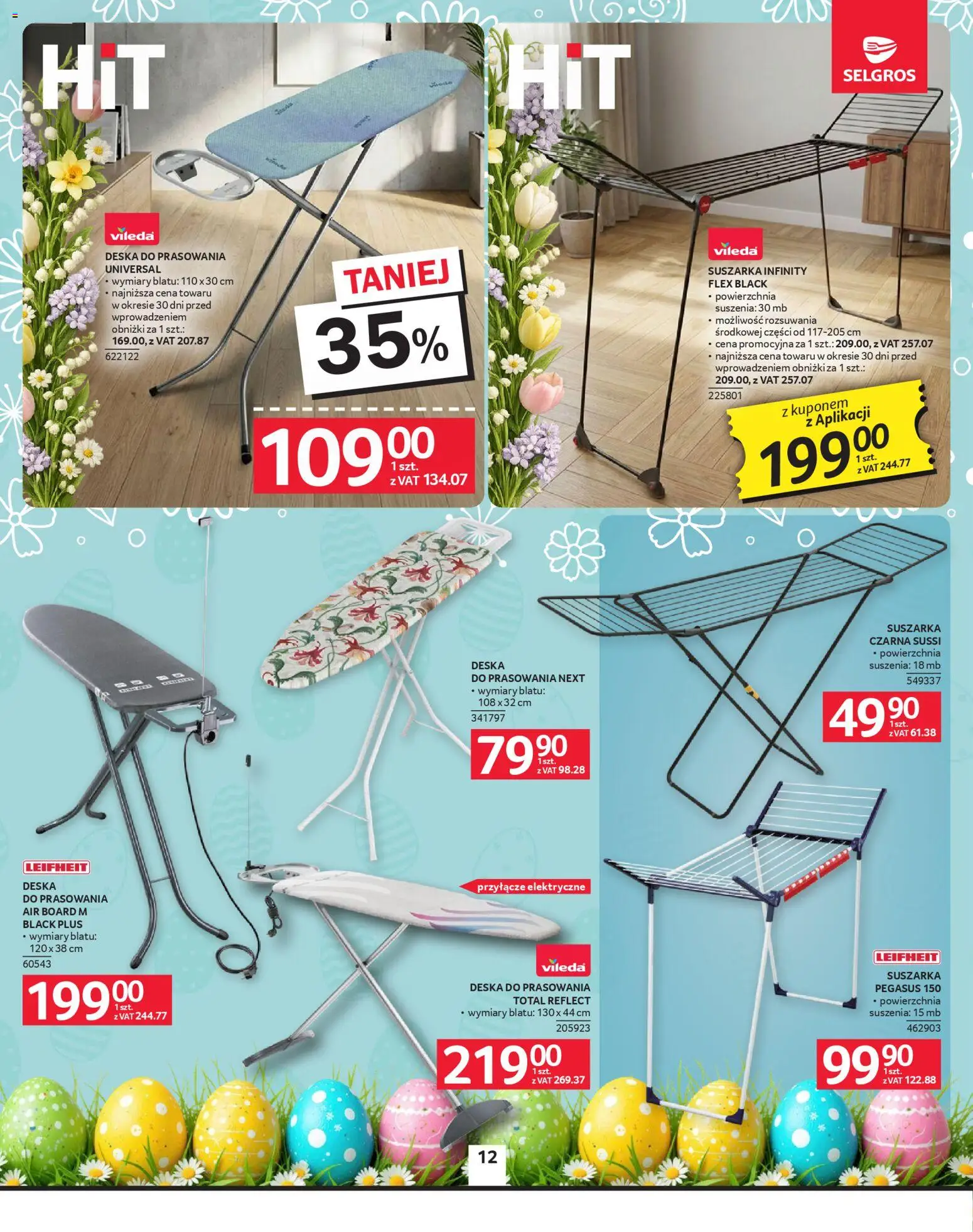 Selgros cash&carry gazetka - Oferta przemysłowa od 26.03.2026 | Strona: 14 | Produkty: Deska do prasowania vileda, Suszarka, Deska do prasowania, Vileda