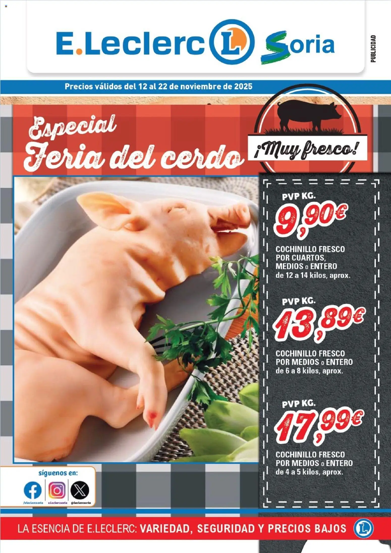 E.Leclerc folleto │ válido desde el 12.11.2025 | Página: 1 | Productos: Cerdo