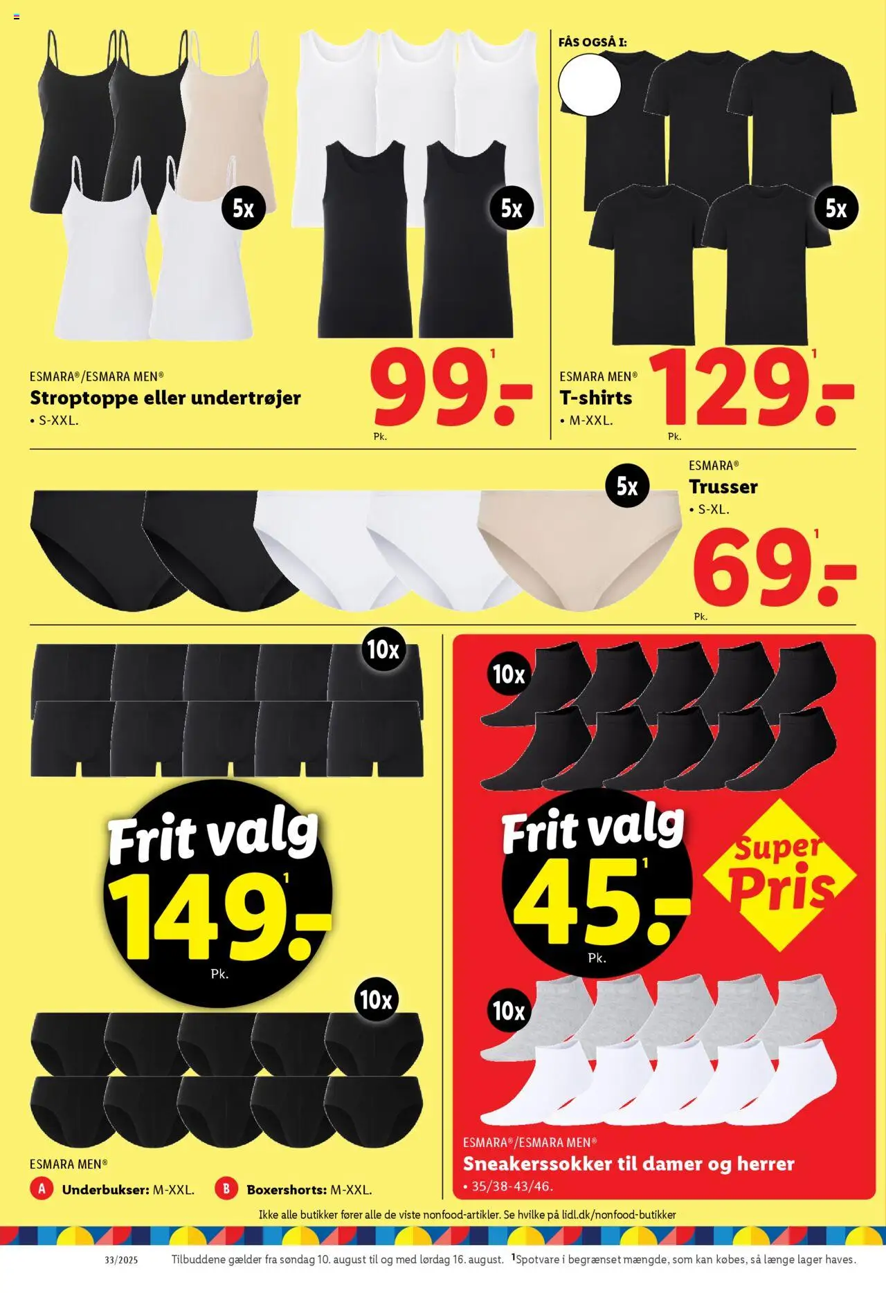 Lidl Tilbudsavis gyldig fra 10.08.2025 | Side: 16 | Produkter: Trusser, Søm, Underbukser, Undertrøjer