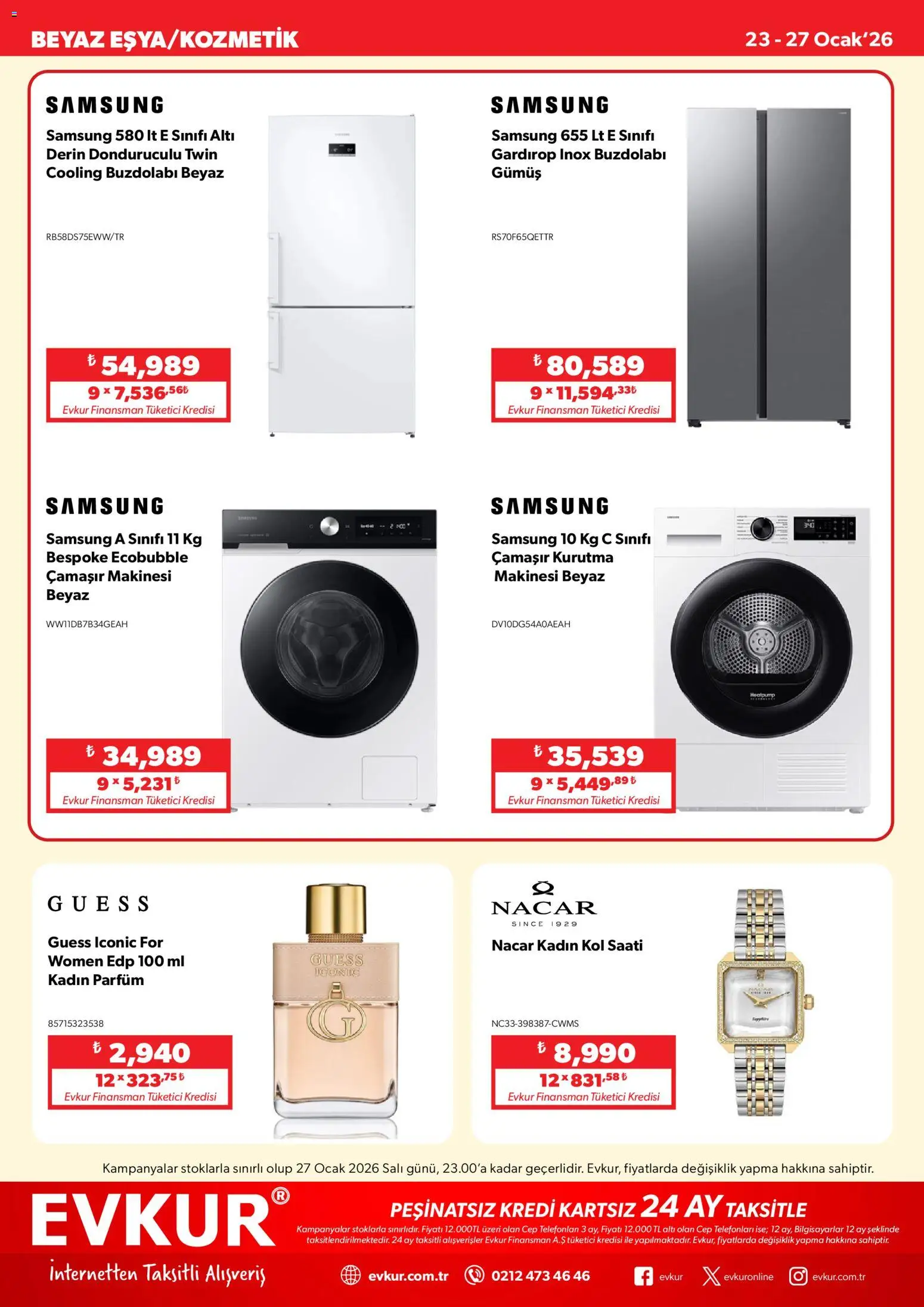 Evkur Katalog - 23.01.2026 tarihinden itibaren geçerlidir | Sayfa: 6 | Ürünler: Gardırop, Parfüm, Buzdolabı, Ocak