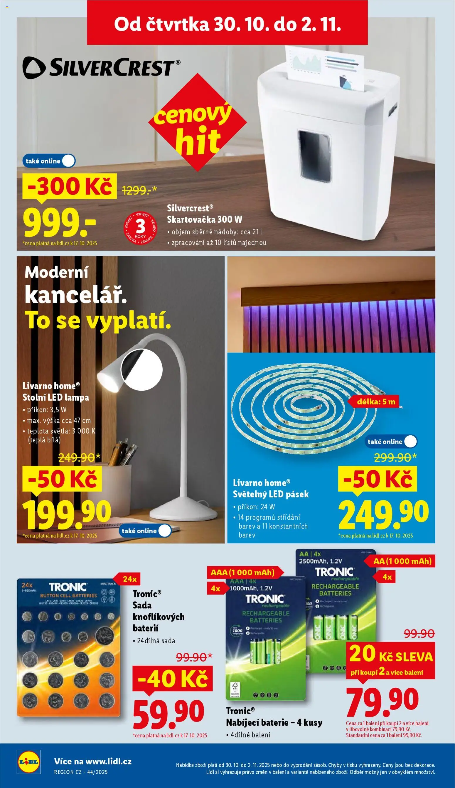 Lidl leták - Spotřební zboží od 27.10.2025 | Strana: 36 | Produkty: LED lampa, Skartovačka, LED pásek, LED
