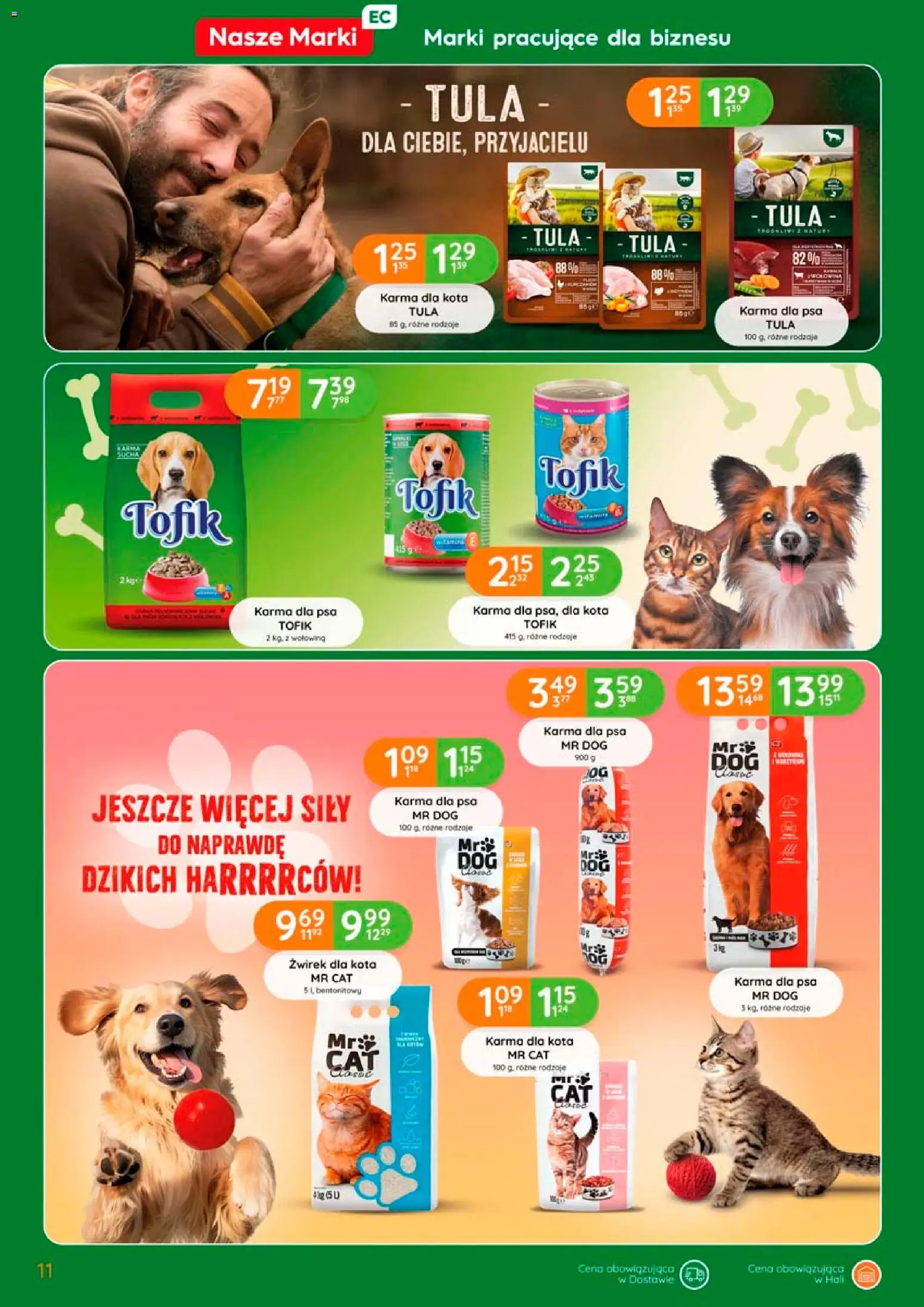 Eurocash gazetka od 02.04.2026 | Strona: 11 | Produkty: Żwirek dla kota, Karma dla kota, Karma dla psa, Wołowina