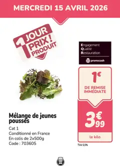 Promocash - Prévisualisation de Promocash PROMO jeunes pousses valide à partir de 15.04.2026