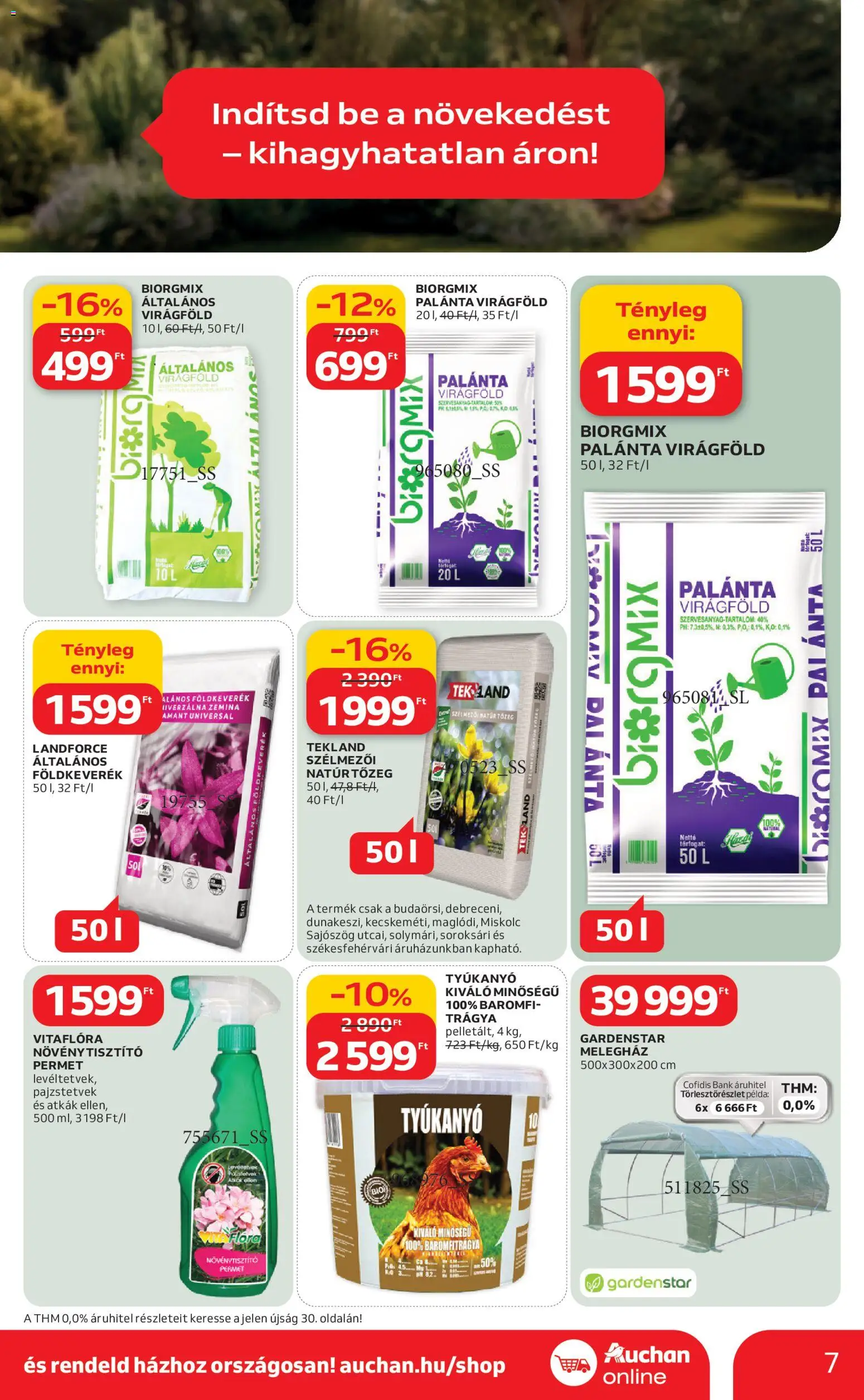 Auchan akciós ujság - amely érvényes a következő dátumtól: 05.03.2026 | Oldal: 7 | Termékek: Virágföld