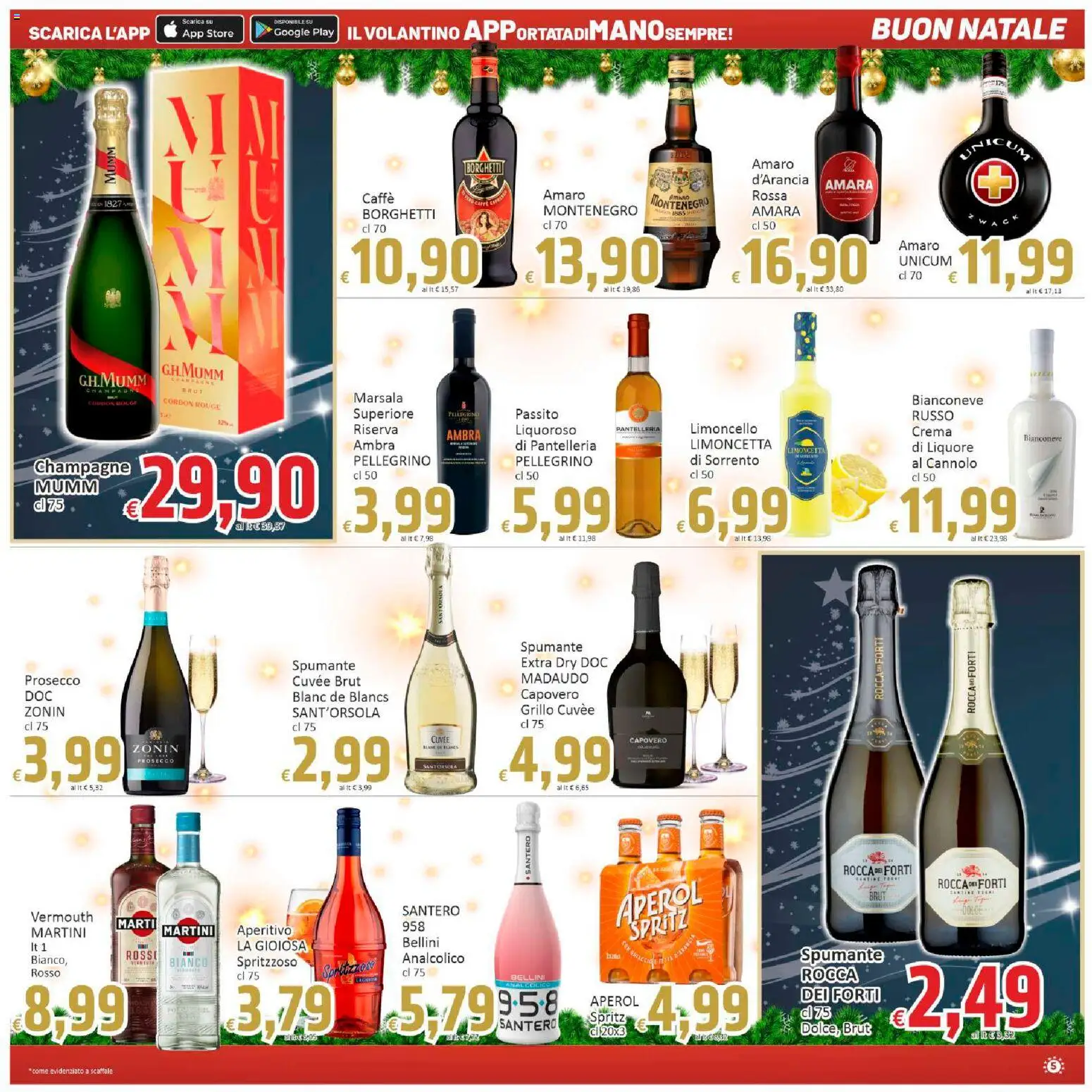 Volantino Paghi Poco del 12.12.2025 | Pagina: 5 | Prodotti: Spumante, Champagne, Aperol, Liquore