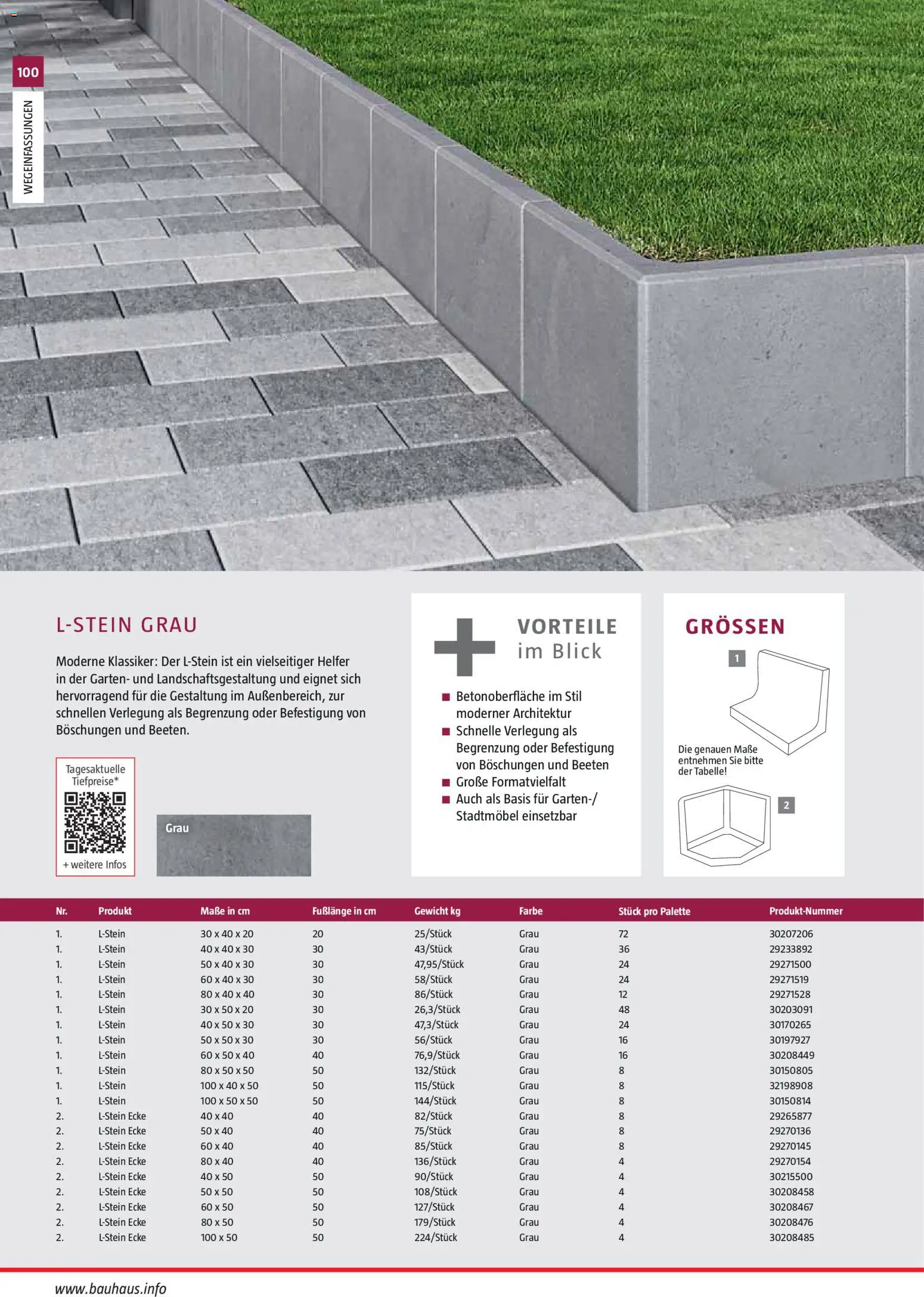 Bauhaus Gartenbaumaterialien gültig ab 01.04.2026 | Seite: 100 | Produkte: Gewicht