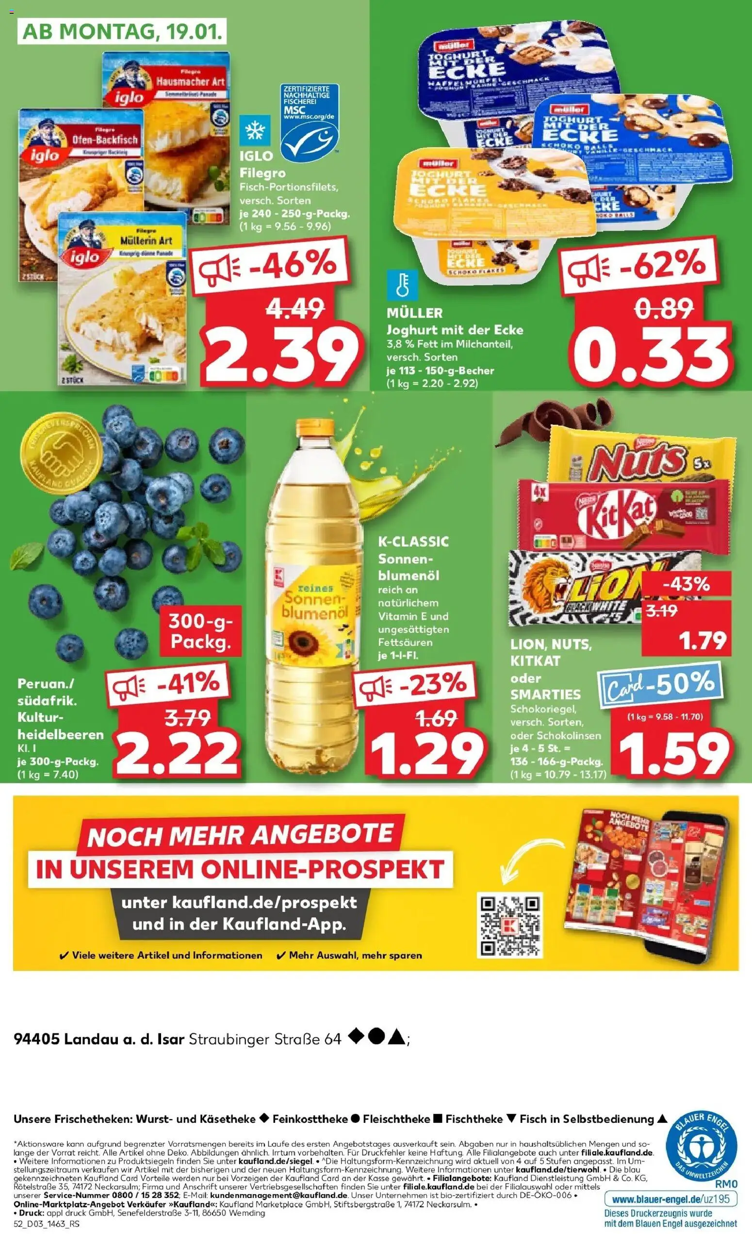 Kaufland prospekt Landau An Der Isar	 – gültig ab 15.01.2026 | Seite: 52 | Produkte: Joghurt, Iglo, Smarties, Fisch