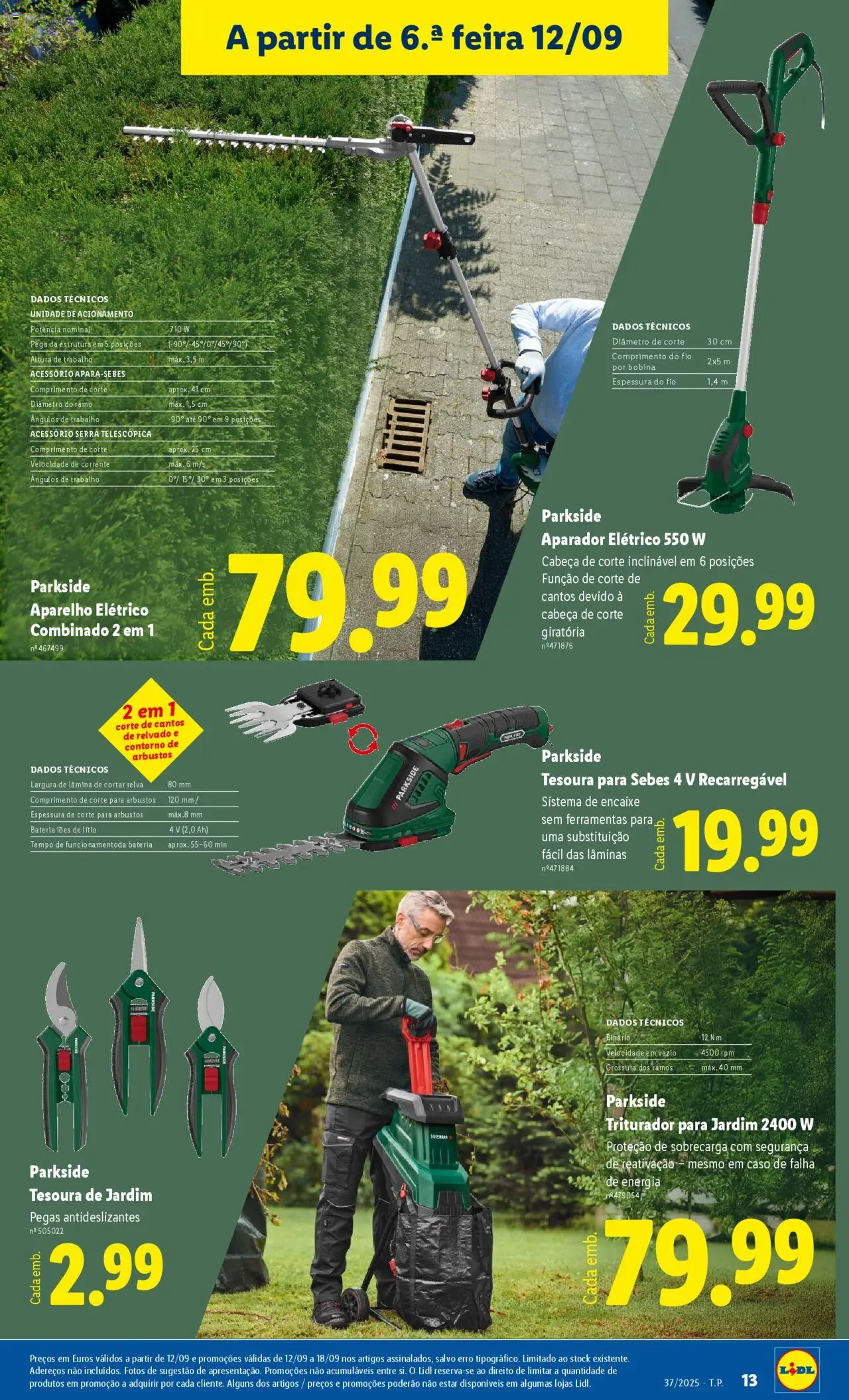 Lidl Novidades │ válido de 08.09.2025 | Página: 13 | Produtos: Ferramentas, Aparador, Bateria