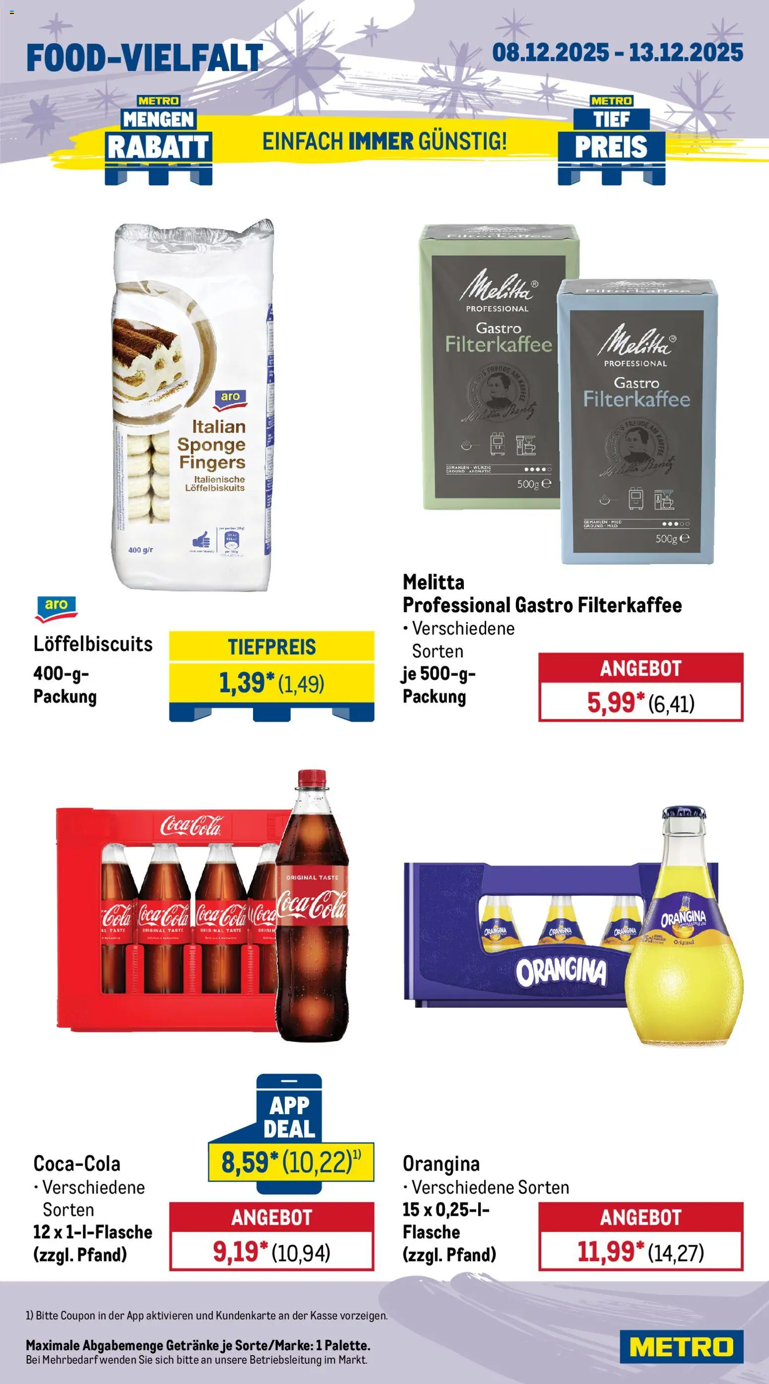 Metro Wochen-Angebote Gastro – gültig ab 08.12.2025 | Seite: 14 | Produkte: Coca cola, Cola, Öl, Kaffee
