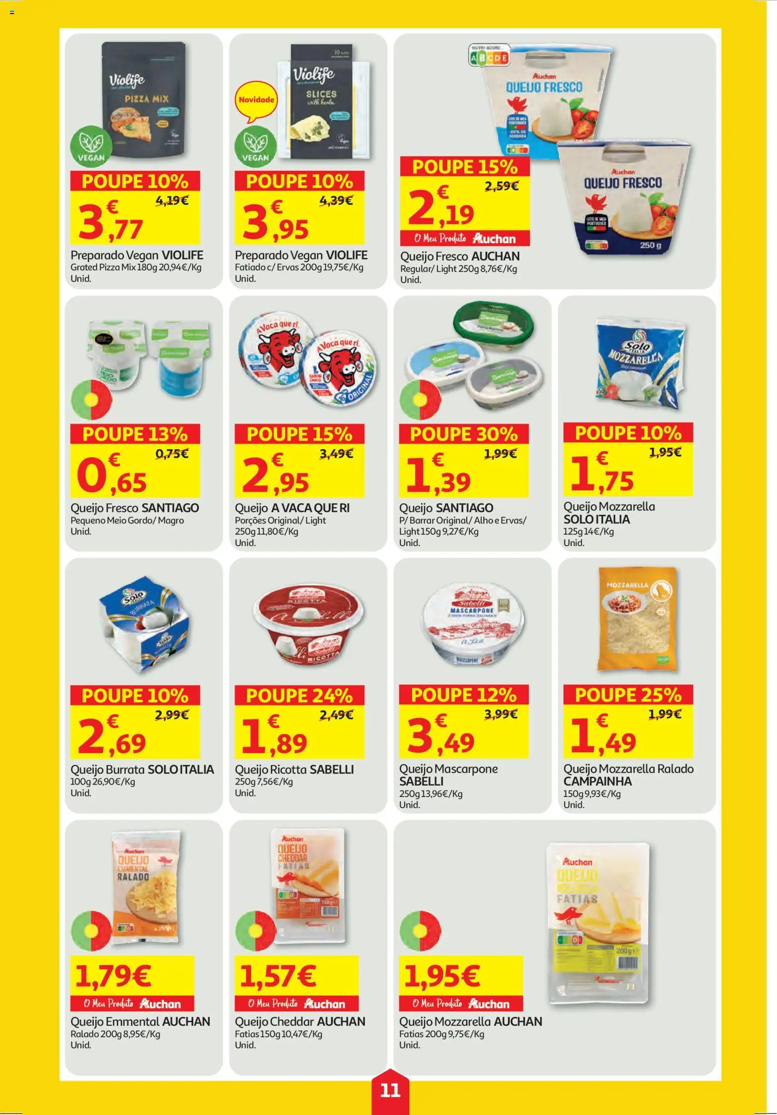 Auchan folheto │ válido de 19.03.2026 | Página: 11 | Produtos: Queijo mascarpone, Campainha, Queijo, Mascarpone