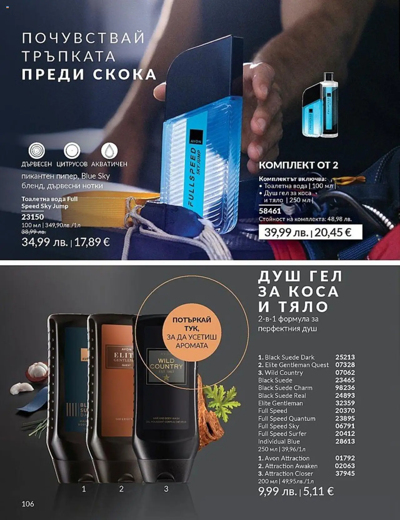  | Страница: 106 | Продукти: Душ гел, Тоалетна, Душ, Тоалетна вода