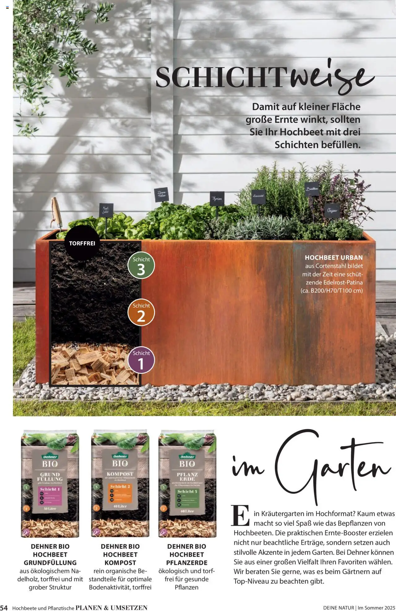 Dehner Prospekt - Deine Natur – gültig ab 23.04.2025 | Seite: 54 | Produkte: Hochbeet, Pflanzerde