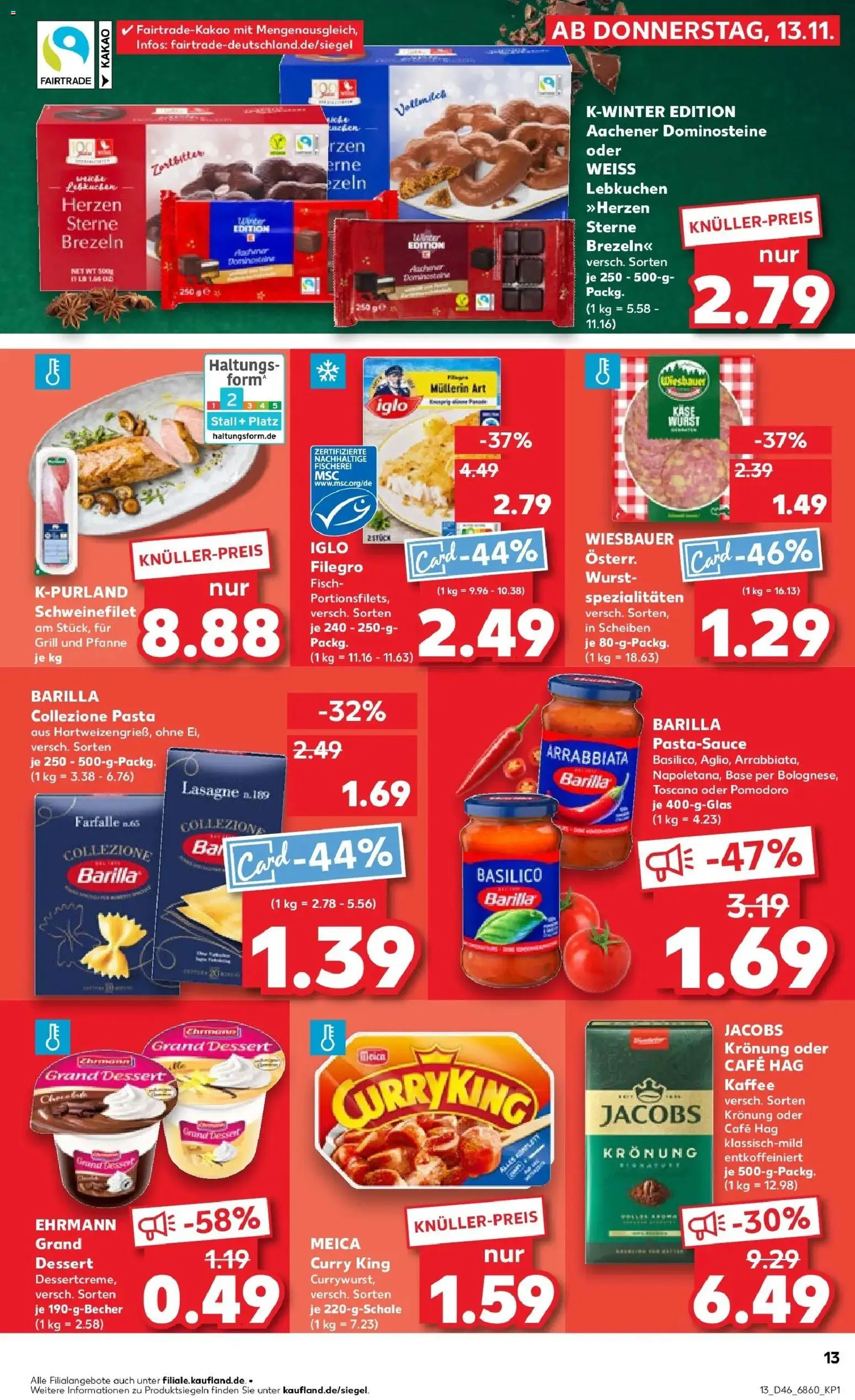 Kaufland prospekt Bad Kreuznach	 – gültig ab 17.11.2025 | Seite: 13 | Produkte: Grill, Ehrmann grand dessert, Meica, Schweinefilet