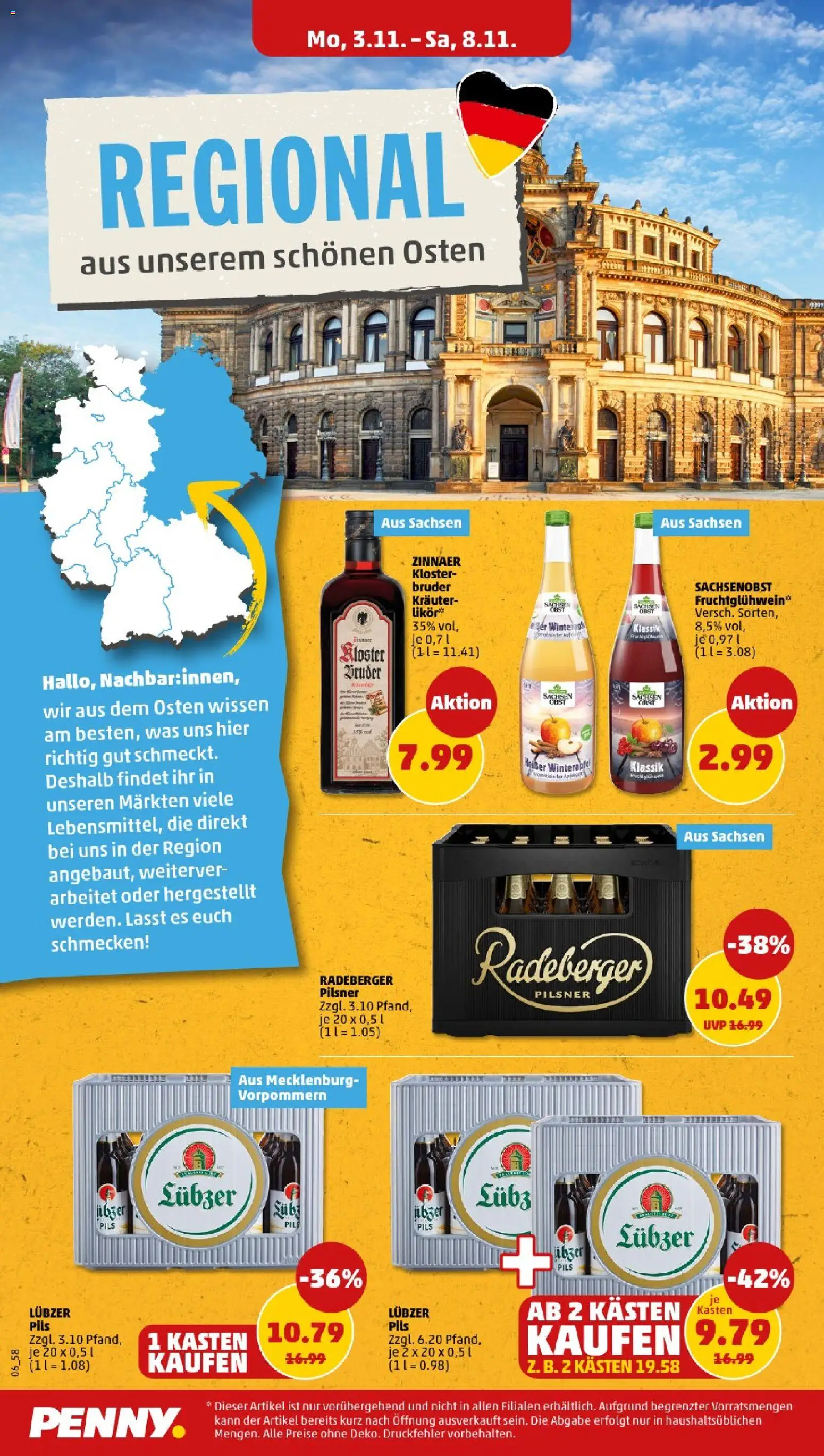 Penny - Mecklenburg-Vorpommern  – gültig ab 03.11.2025 | Seite: 8 | Produkte: Pils, Obst, Radeberger pilsner, Lubzer
