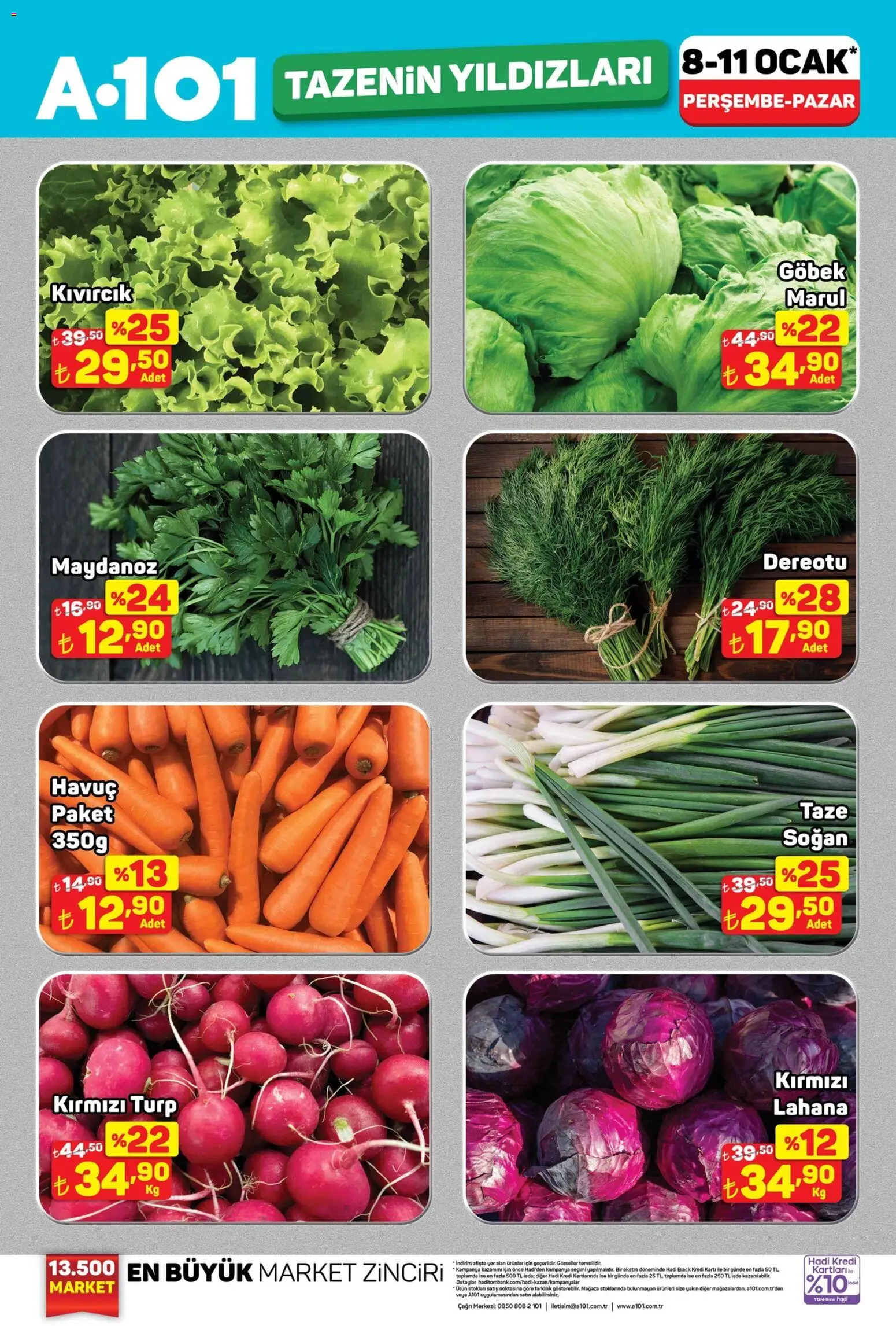 A101 Tazenin Yıldızları - 08.01.2026 tarihinden itibaren geçerlidir | Sayfa: 2 | Ürünler: Havuç, Soğan, Lahana, Marul