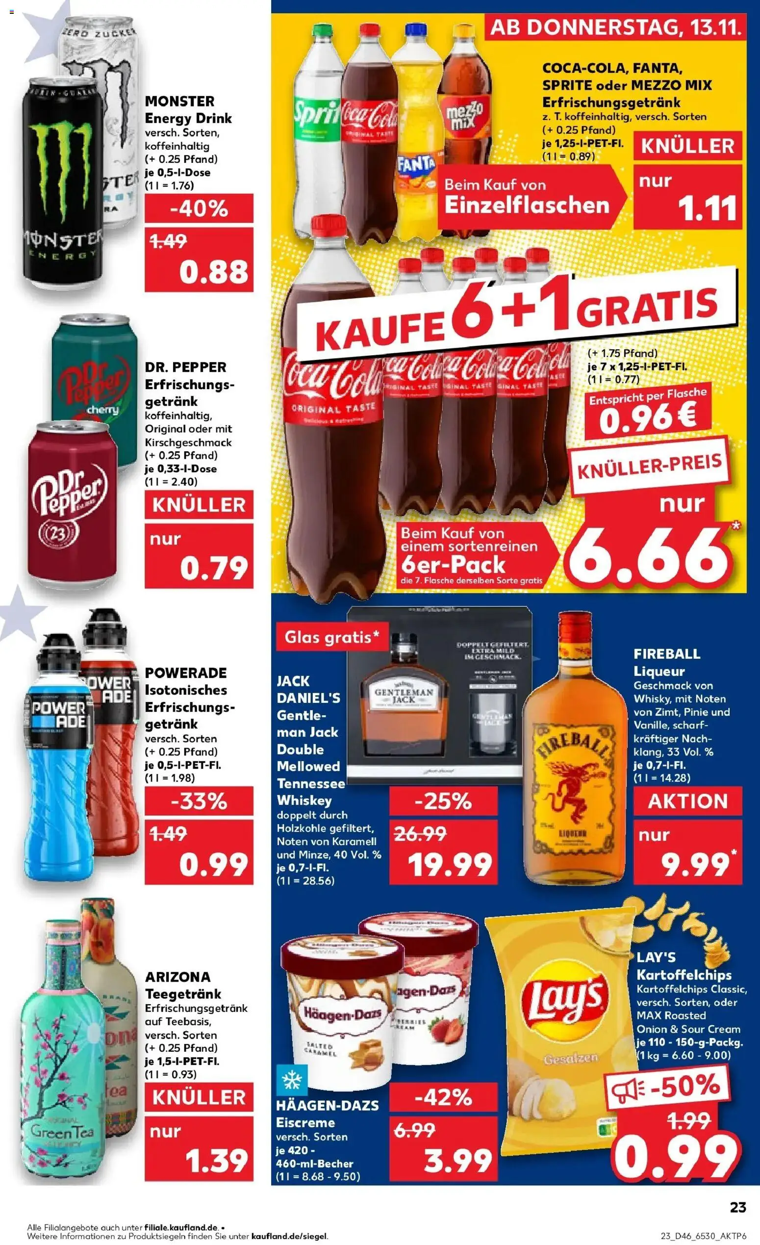 Kaufland prospekt Neustrelitz	 – gültig ab 13.11.2025 | Seite: 23 | Produkte: Fanta, Eiscreme, Powerade, Oder mezzo mix