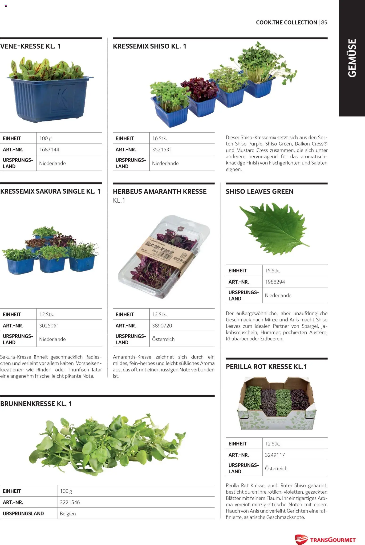 Transgourmet Cook Look-Book gültig ab 08.04.2026 | Seite: 89 | Produkte: Gemüse
