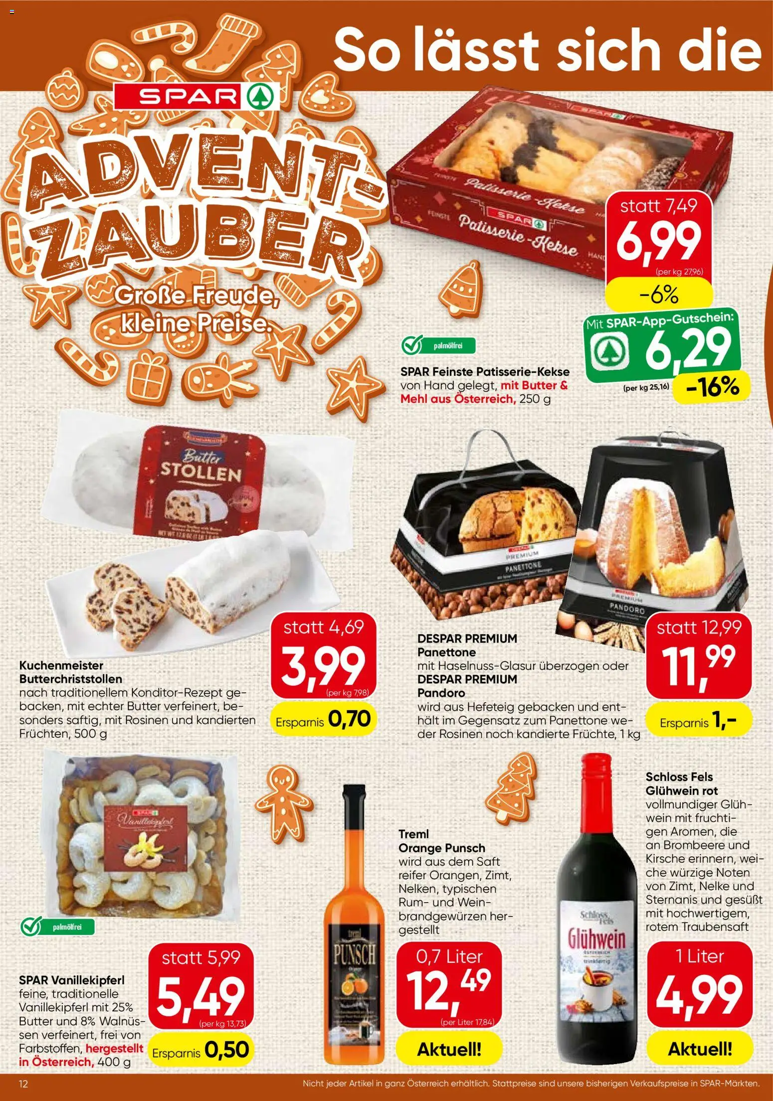 Spar Flugblatt - Salzburg gültig ab 20.11.2025 | Seite: 12 | Produkte: Kekse, Rosinen, Butter, Saft