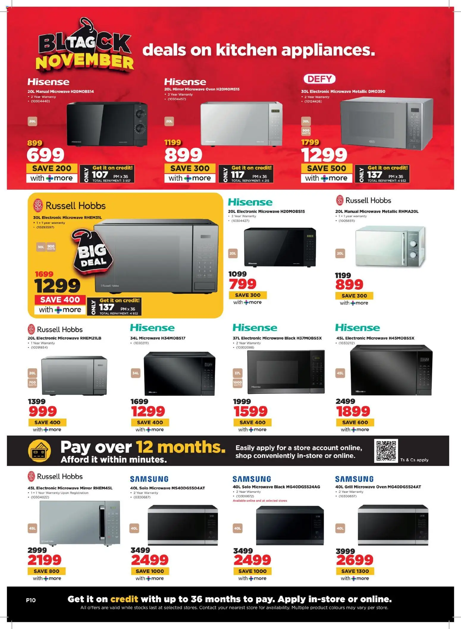 New HiFi Corp catalogue – valid from 24.11.2025 | Page: 10 | Products: Oven, Microwave oven, Grill, Microwave