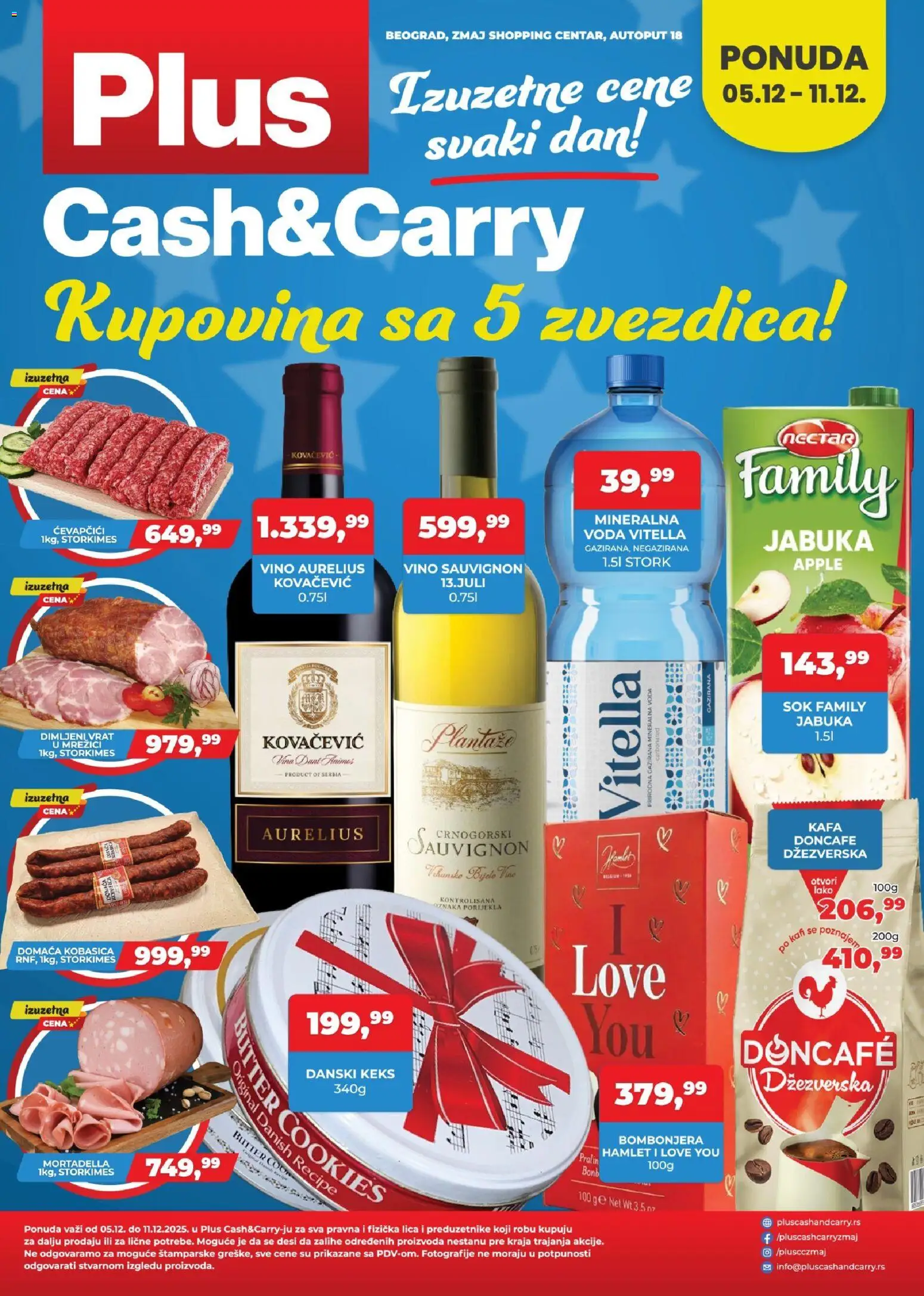 Plus Cash & Carry katalog - važi od 05.12.2025 | Strana: 1 | Proizvode: Voda, Kafa, Mineralna voda, Vino