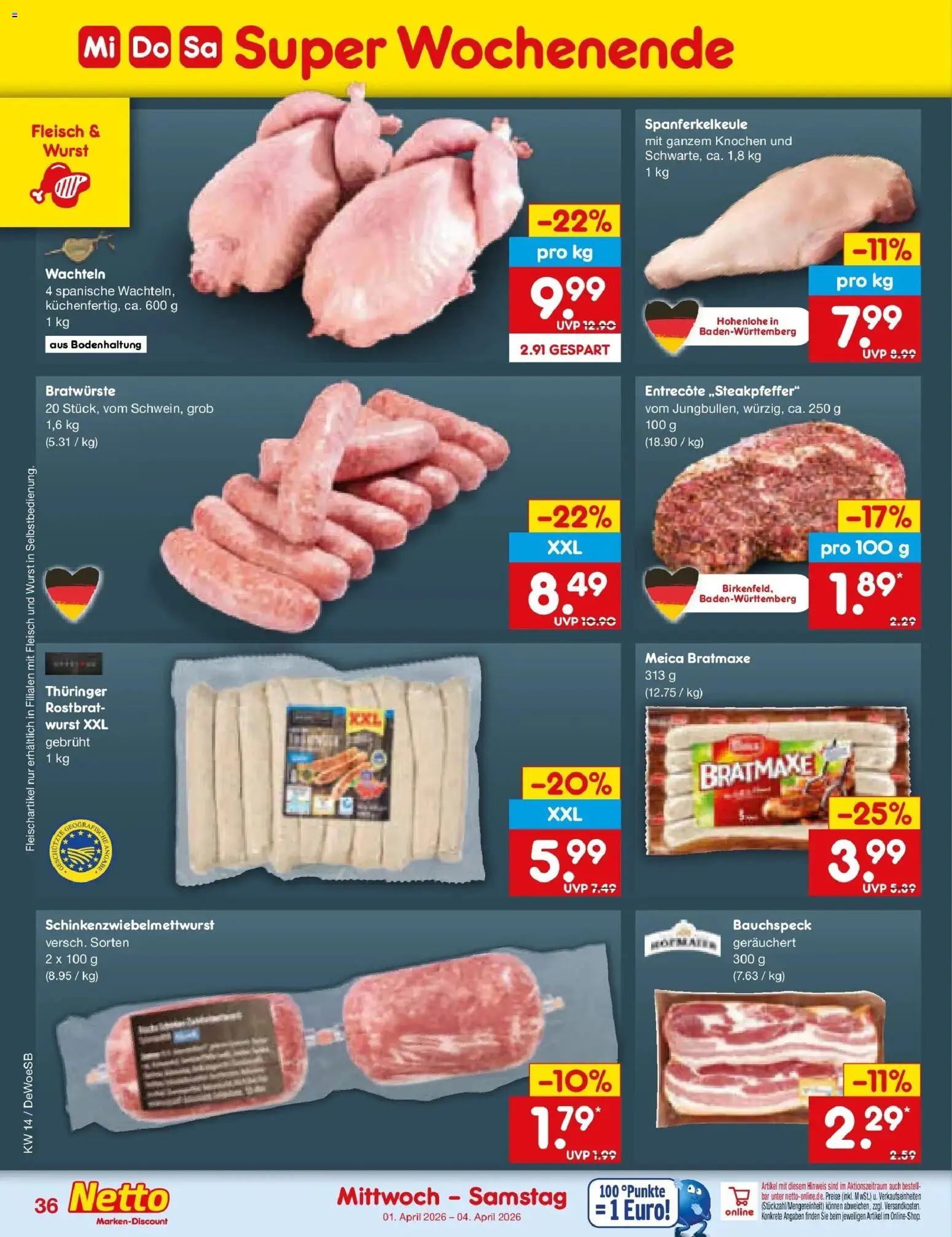 Netto Marken-Discount Prospekt Katzweiler	 – gültig ab 29.03.2026 | Seite: 50 | Produkte: Entrecote, Meica, Wurst, Fleisch